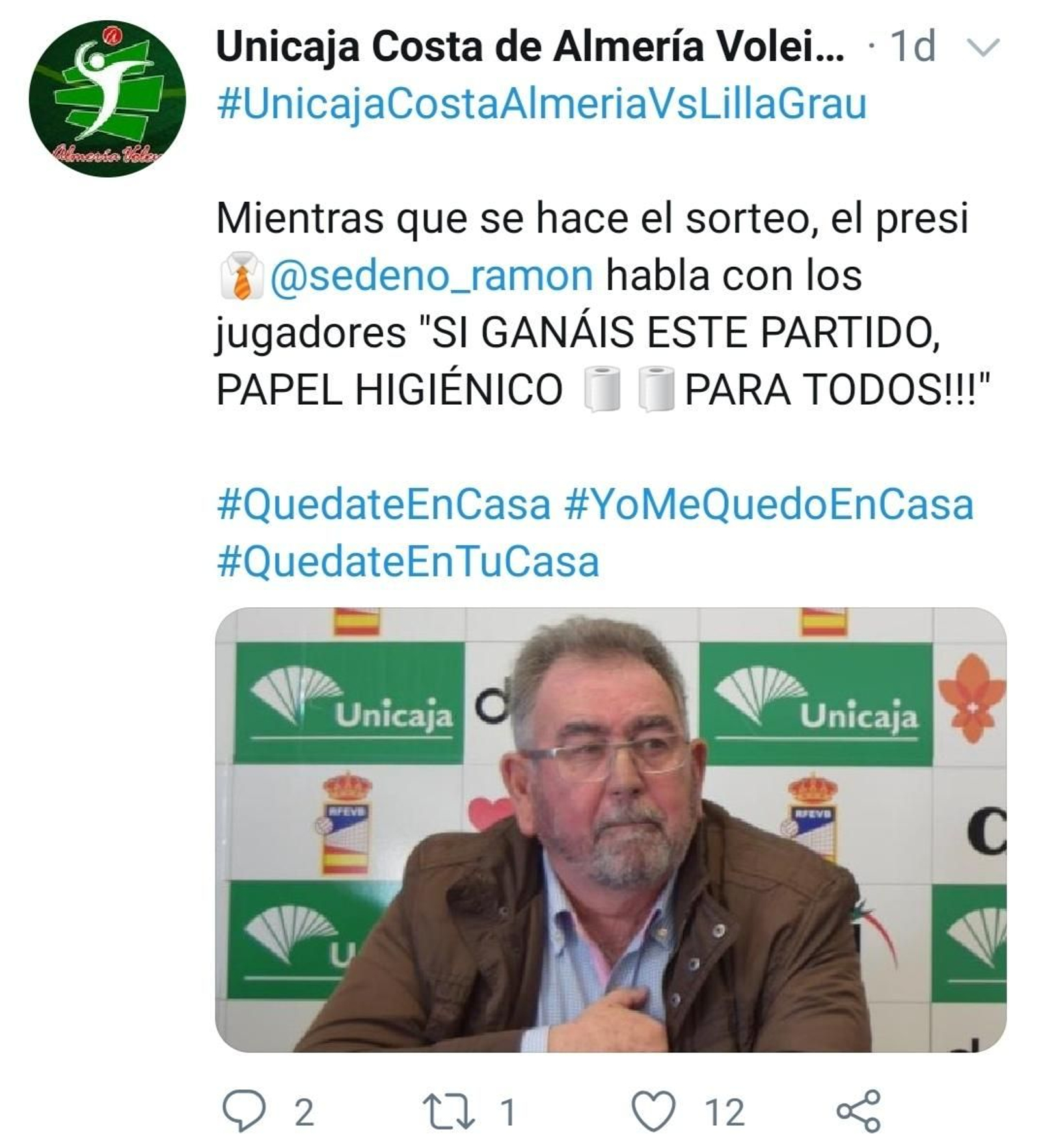 Una de las publicaciones humorísticas de Unicaja Costa de Almería. Una de las publicaciones humorísticas de Unicaja Costa de Almería.