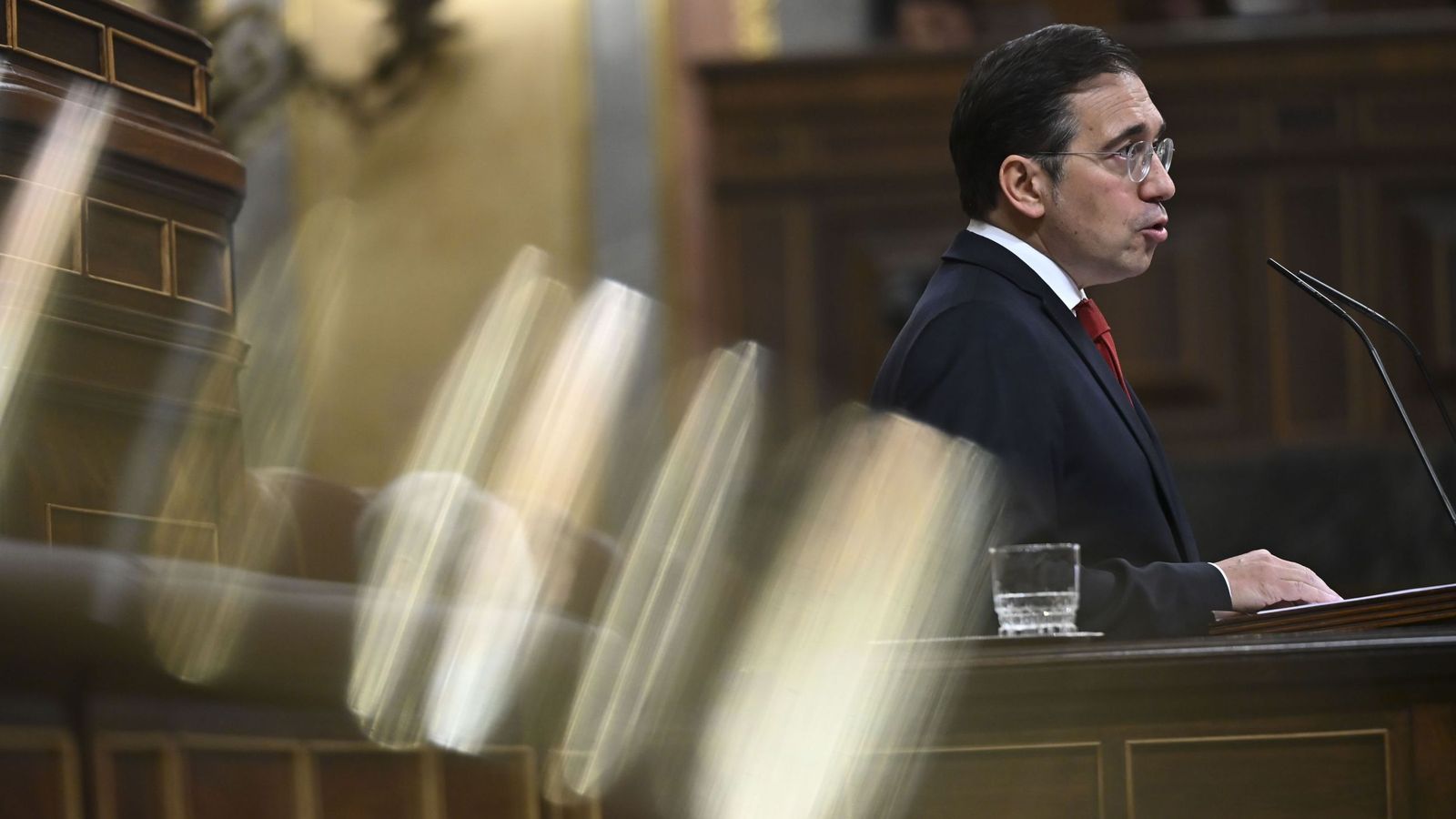 El ministro de Asuntos Exteriores, José Manuel Albares, en una comparecencia reciente en el Congreso.