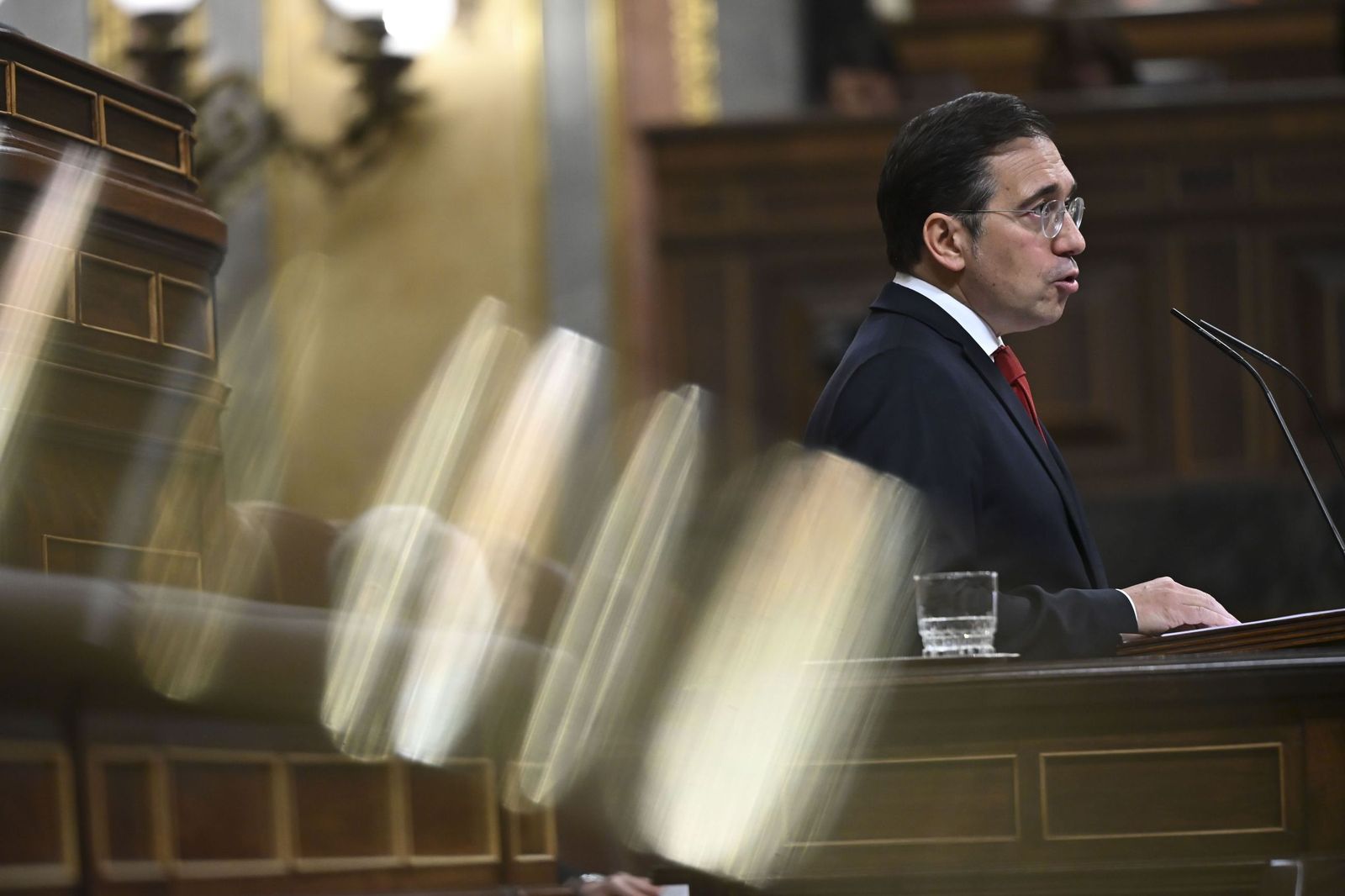 El ministro de Asuntos Exteriores, José Manuel Albares, en su comparecencia este jueves en el Congreso.