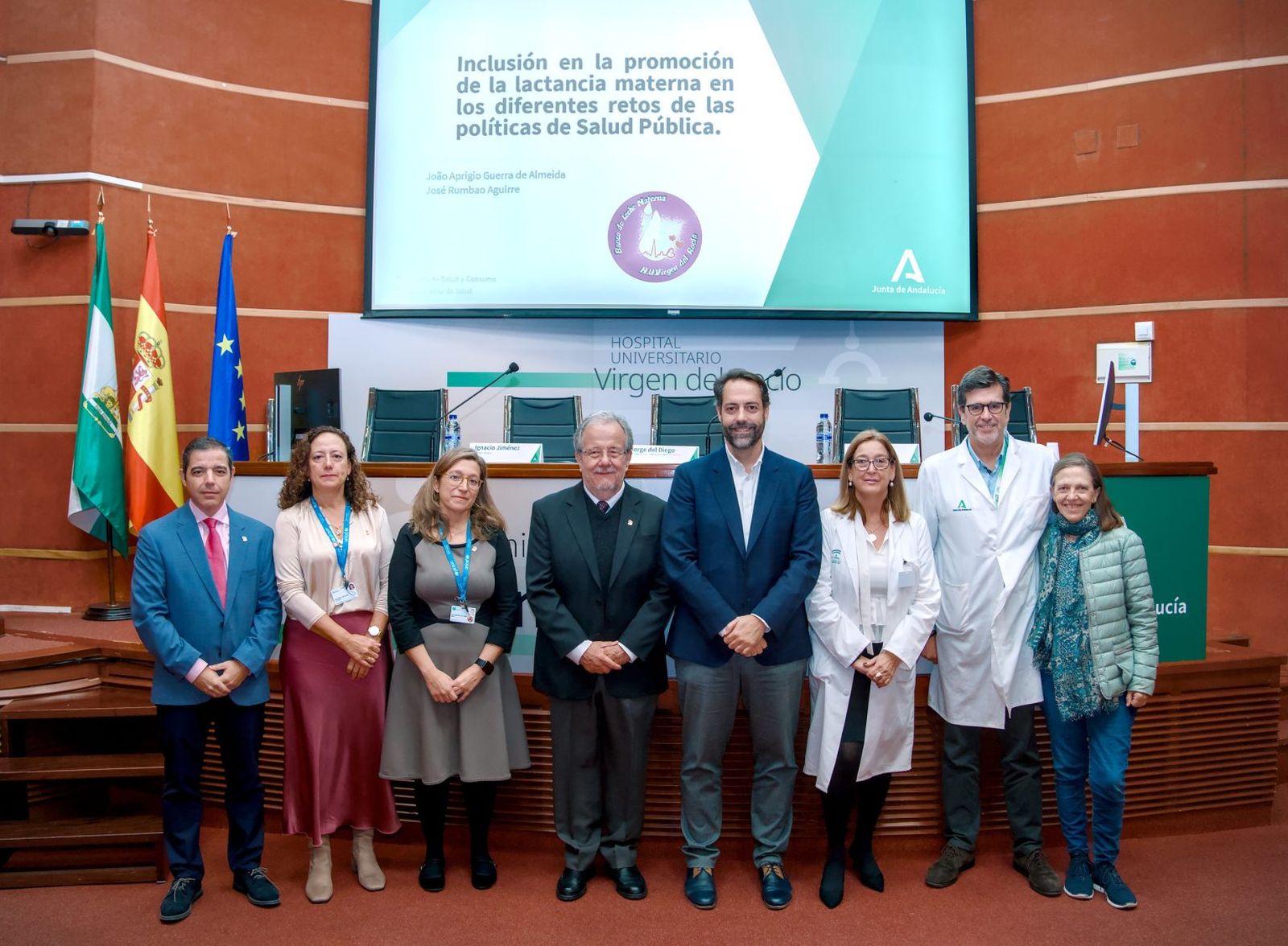 Un momento de la inauguración de las jornadas de promoción de la lactancia materna en el Virgen del Rocío.