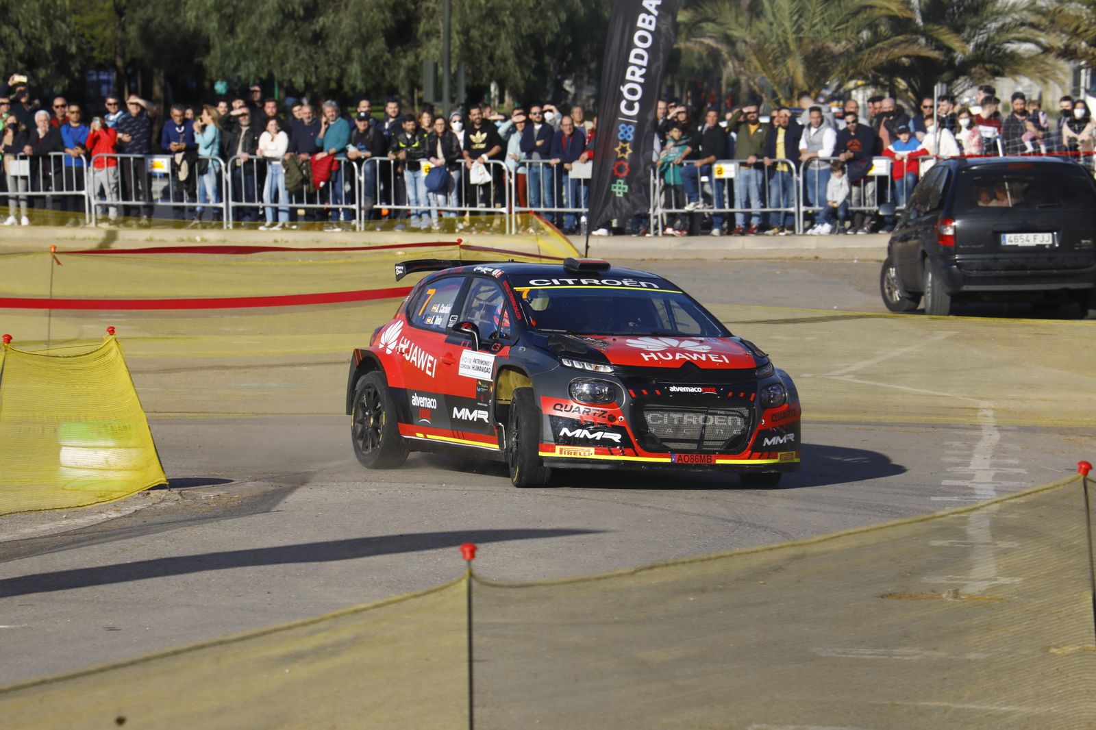 La primera pasada al tramo urbano de Córdoba en el Rallye Sierra Morena, en imágenes
