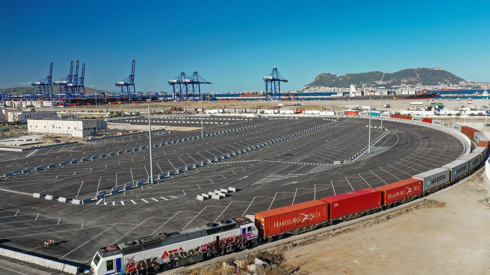 La nueva terminal de tráfico pesado del Puerto de Algeciras. La nueva terminal de tráfico pesado del Puerto de Algeciras.