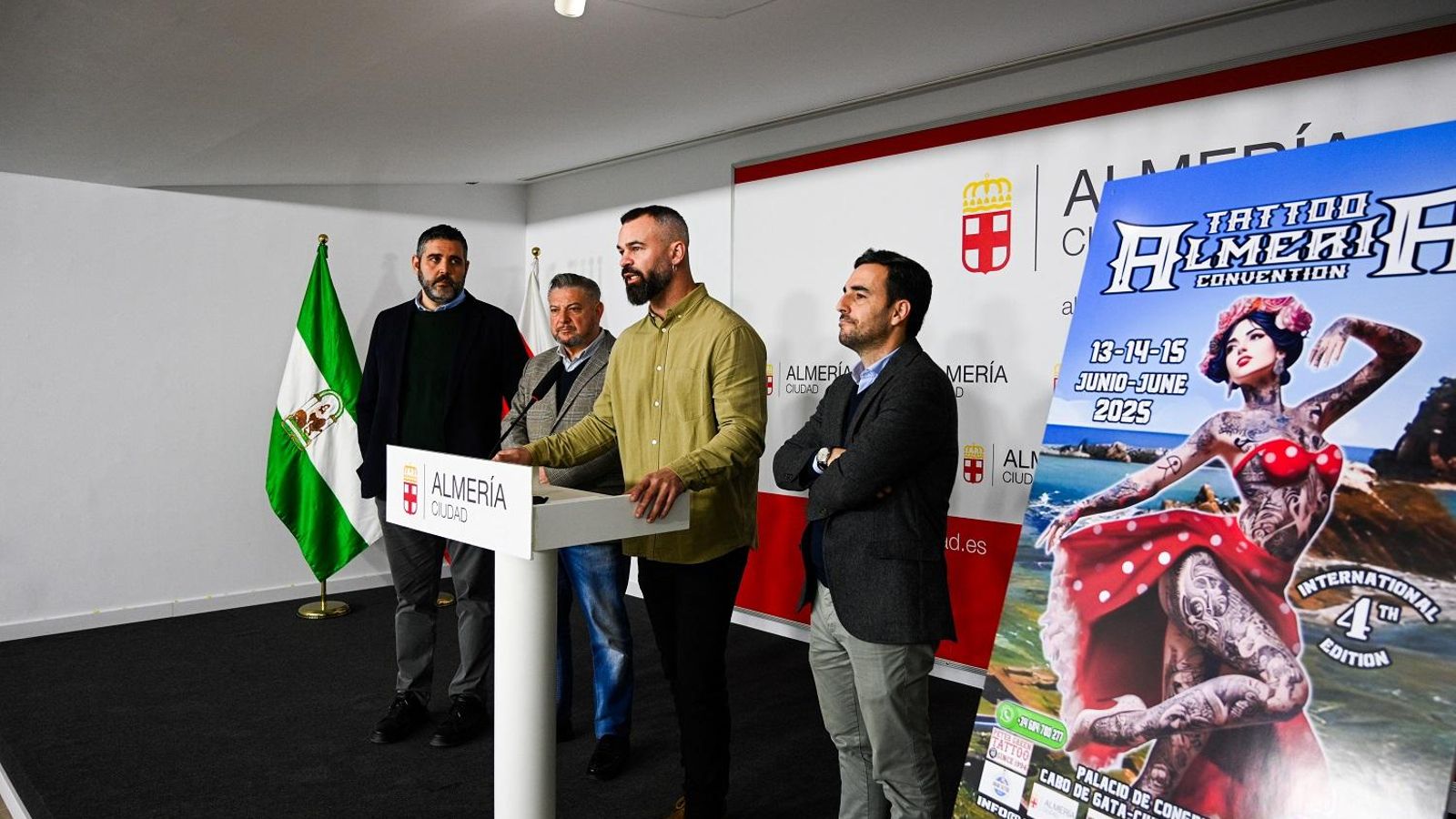 Rodrigo Gálvez durante la presentación de Tatoo Almería Convention