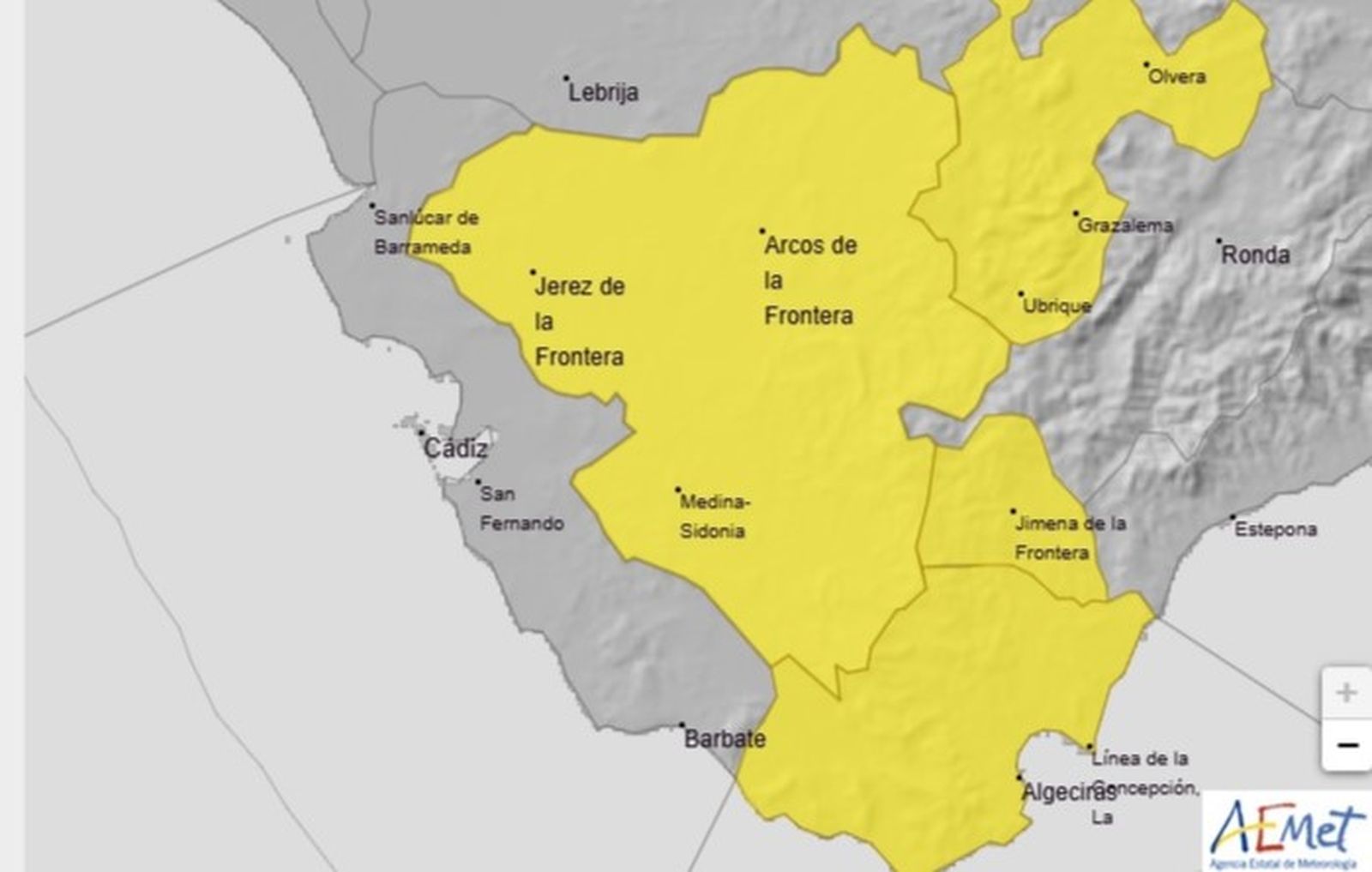 La alerta amarilla de este lunes día 28 afectará a buena parte de la provincia