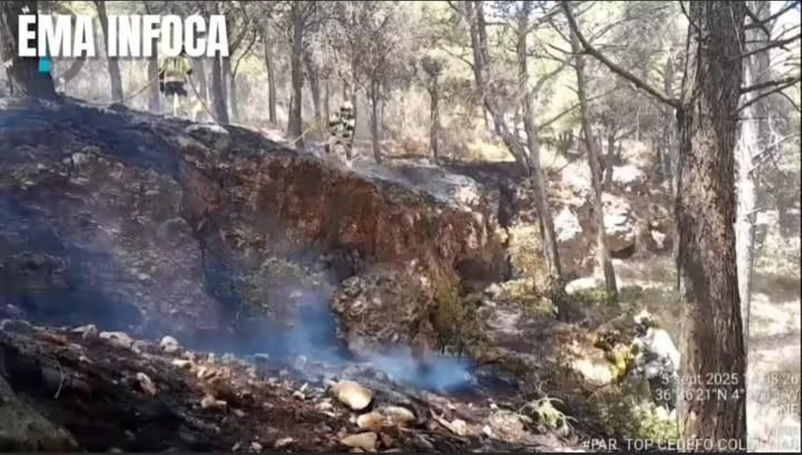 El incendio próximo a la embotelladora de Mijas.
