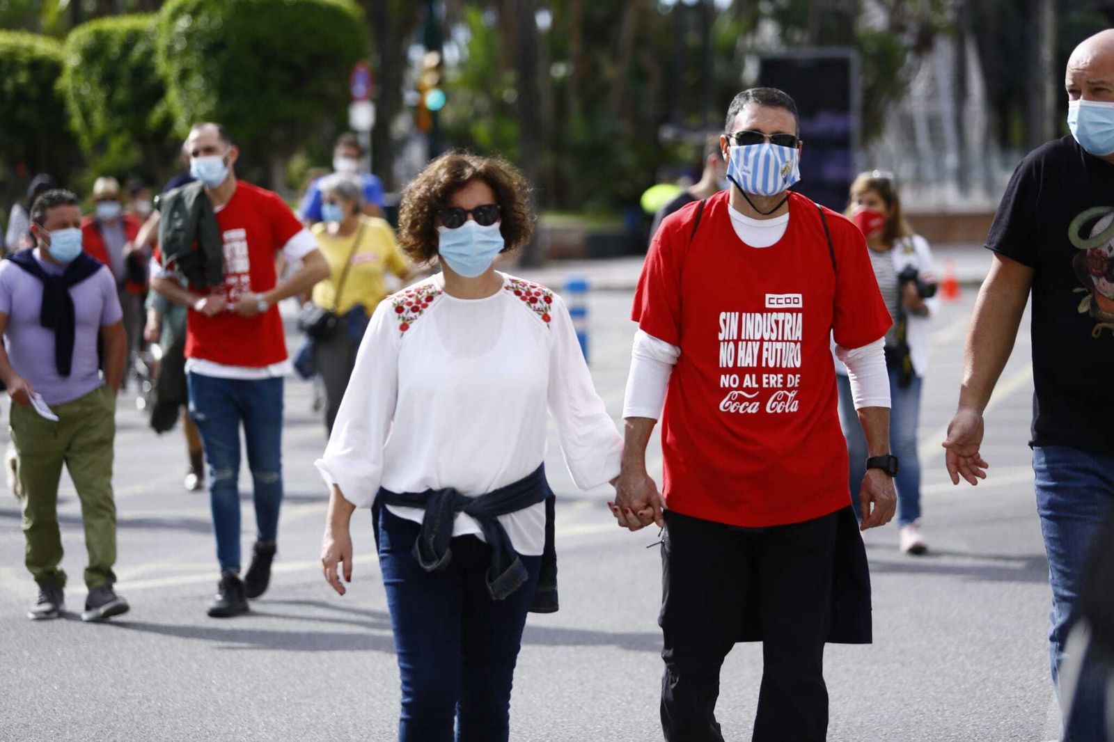 Fotos de la manifestación en Málaga en defensa de la industria local
