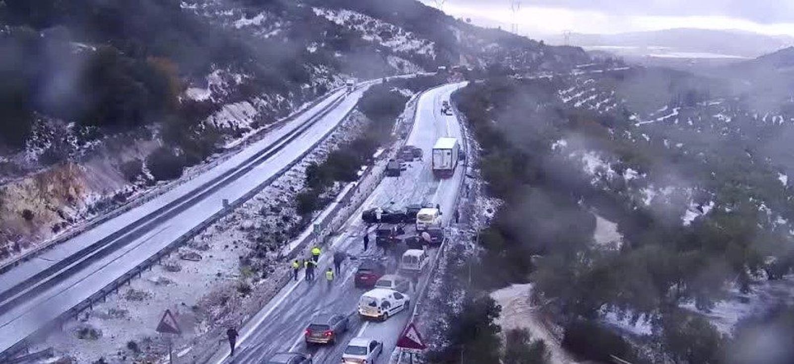 Varios de los vehículos implicados en el accidente