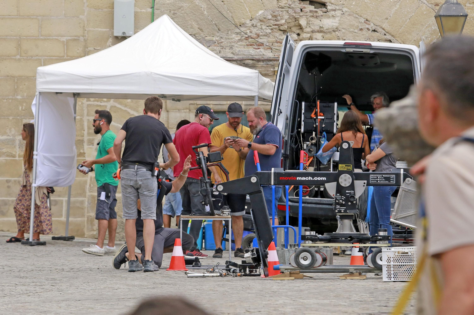 Imágenes de parte del rodaje este lunes en la Catedral de Jerez