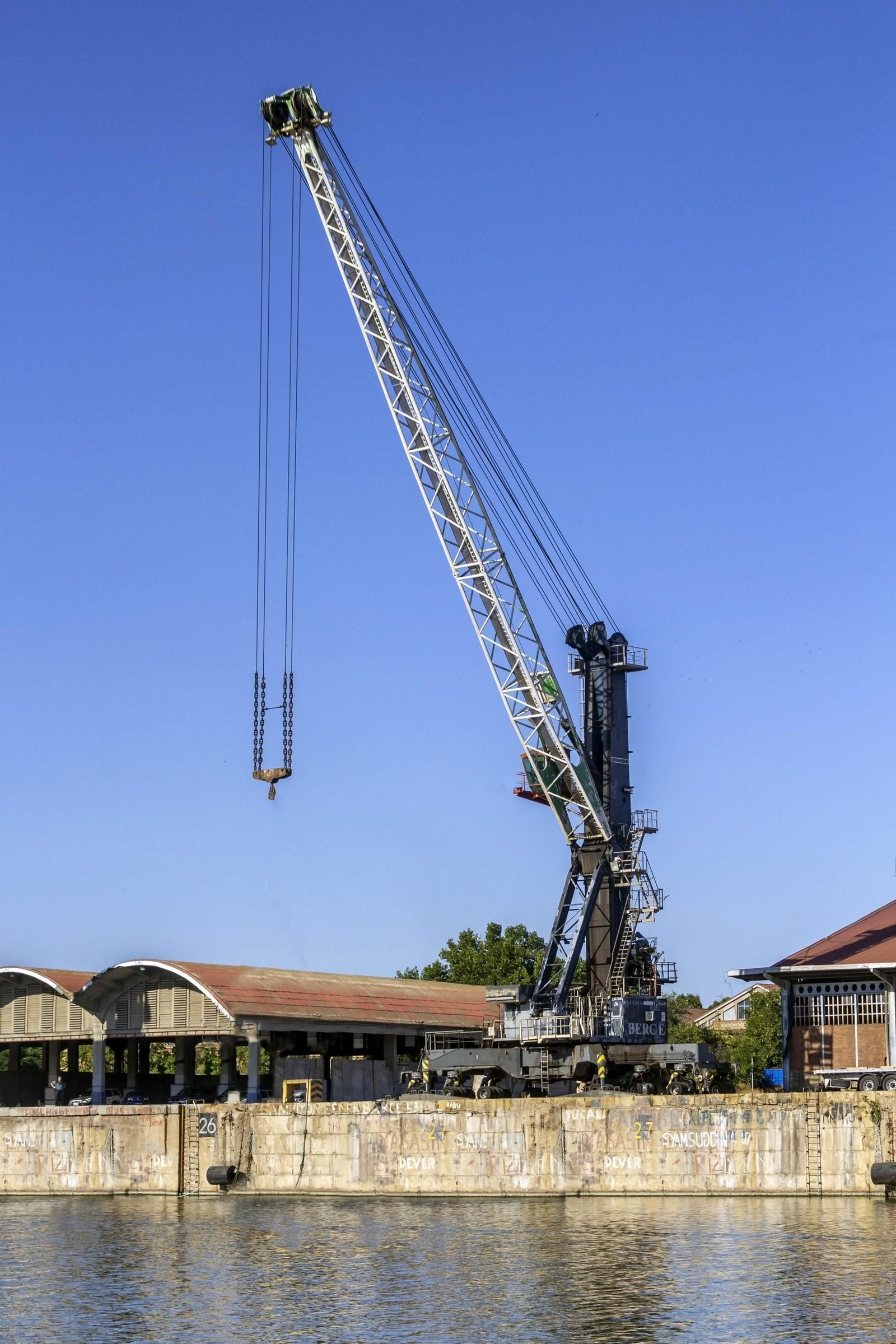 Las dimensiones de la grúa retirada de Bergé
