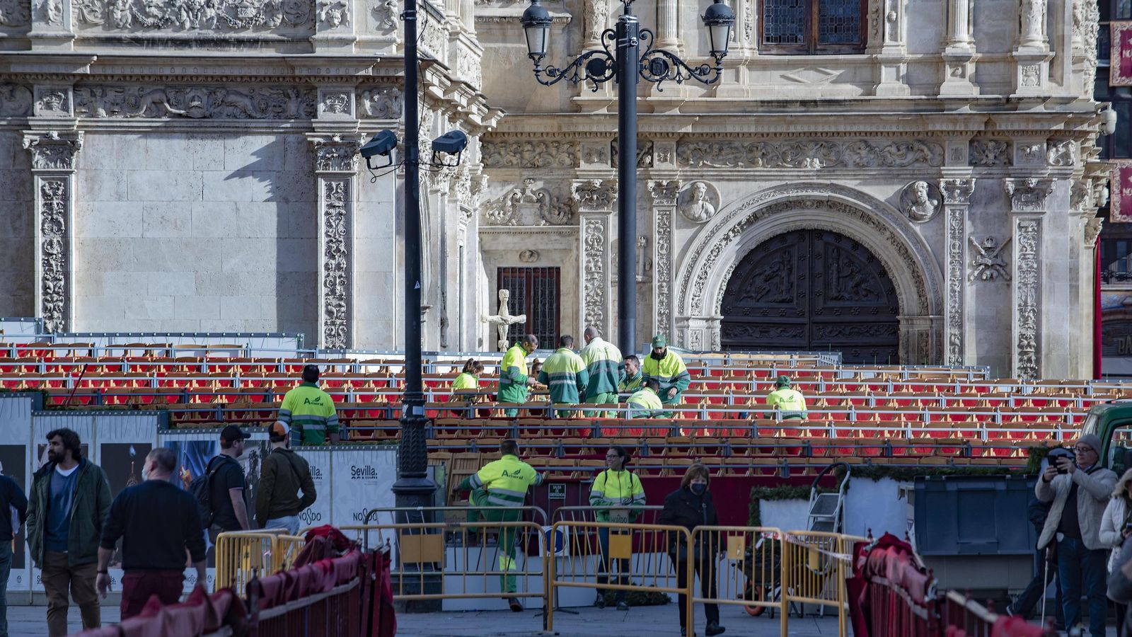 El montaje de la carrera oficial.