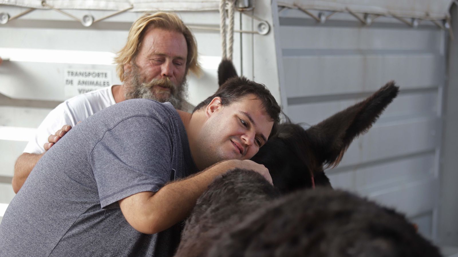 Sesión  de burroterapia con usuarios de Asansull en Palmones