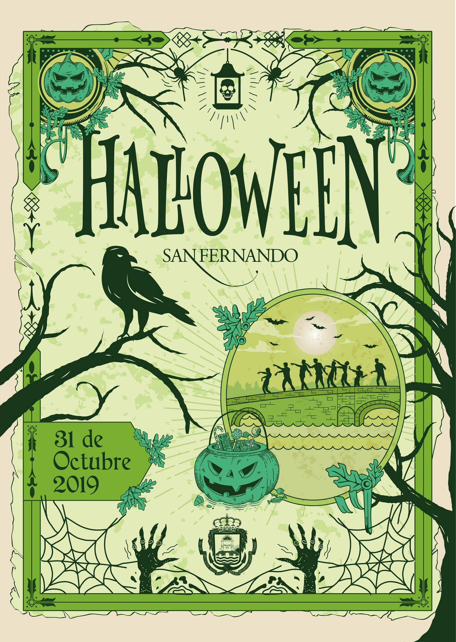 Cartel editado por el Ayuntamiento para anunciar Halloween.