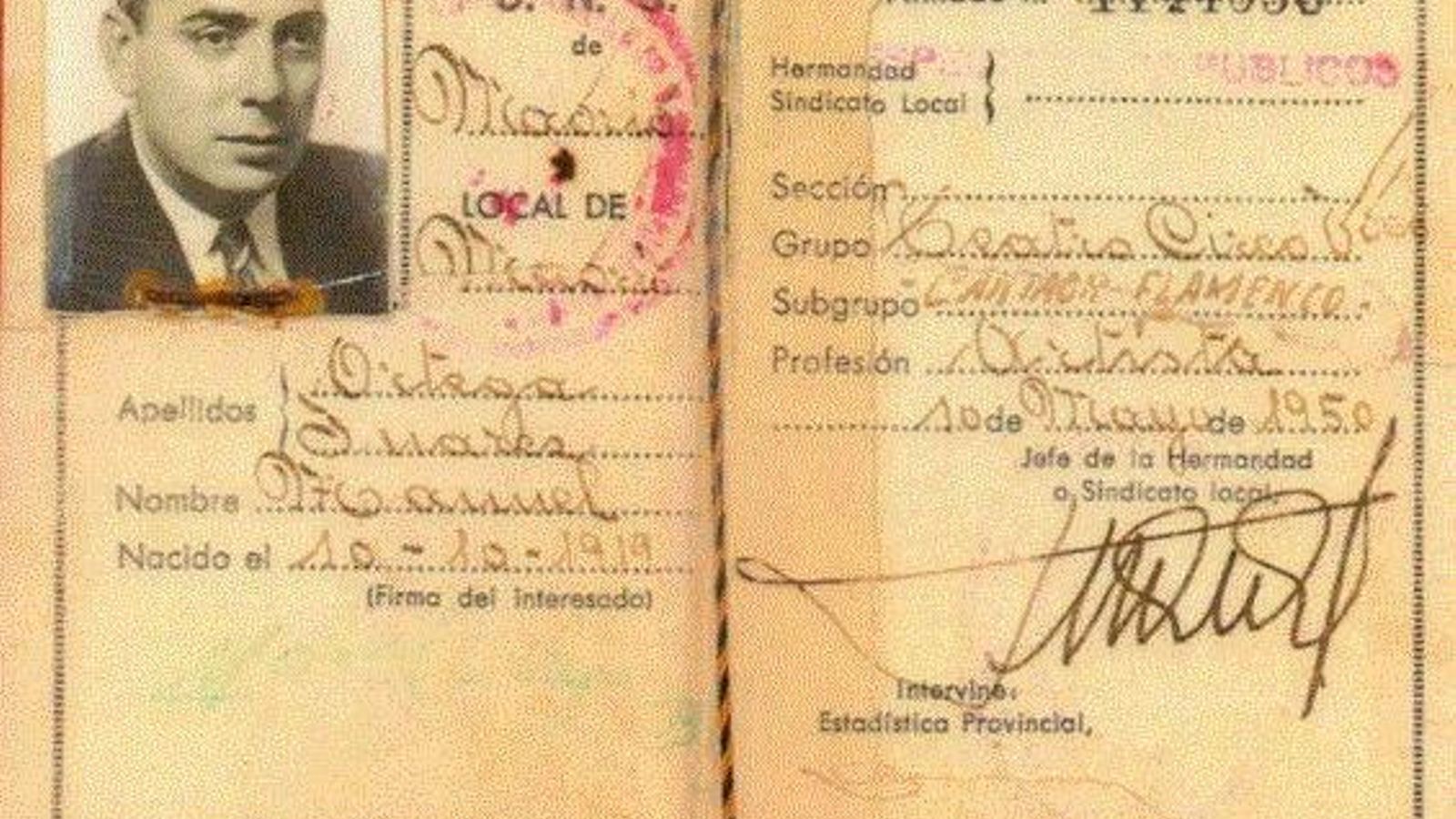 Carnet de artista de Manolo Caracol, 1950