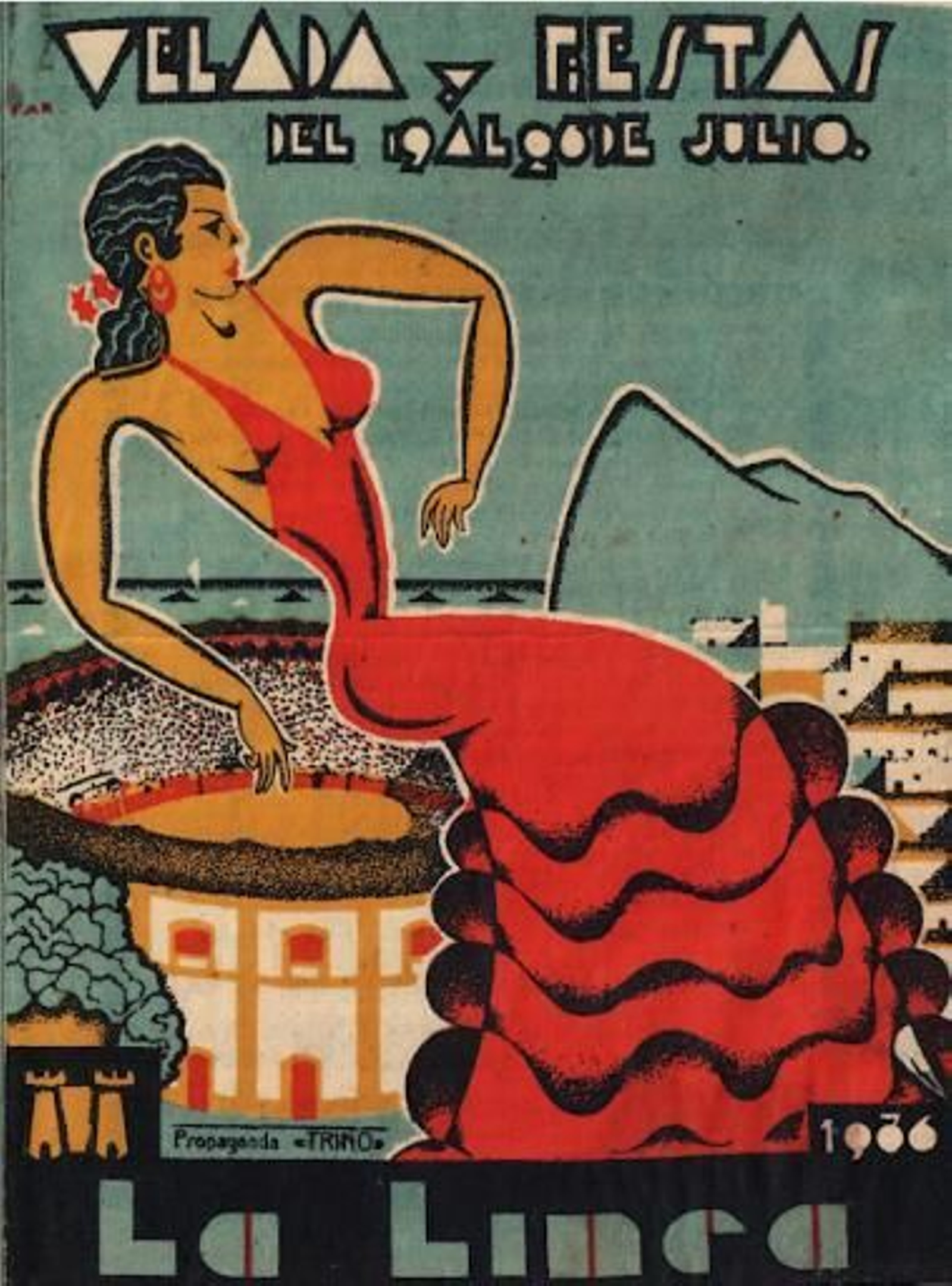 Cartel de la Velada y Fiestas de La Línea de 1936