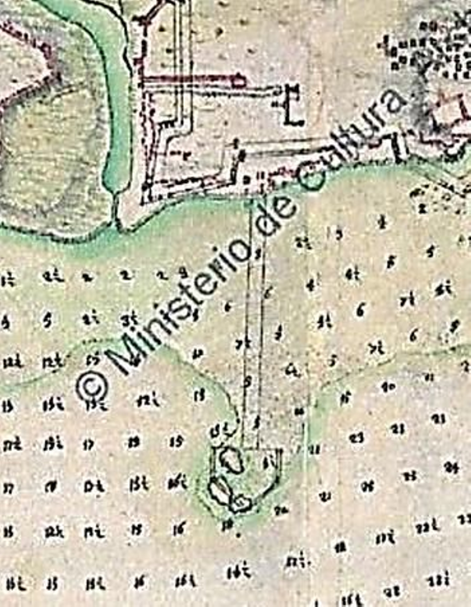 El muelle proyectado por Verboom, aprovechando ya la “Piedra de la Galera”, como en los proyectos de los siglos XIX y XX.