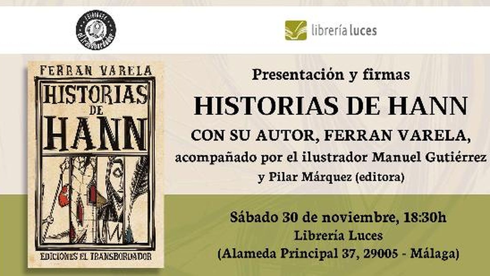 Presentación de 'Historias de Hann', de Ferran Varela, publicada por Ediciones El Transbordador.