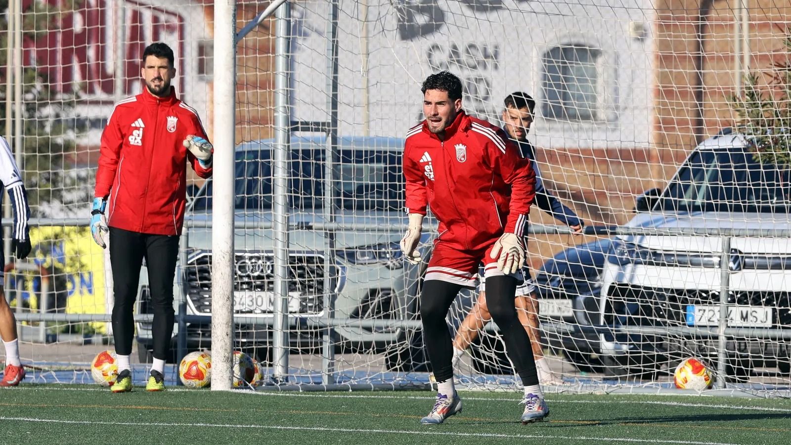 Antonio Santos, en un entrenamiento con el Xerez CD.