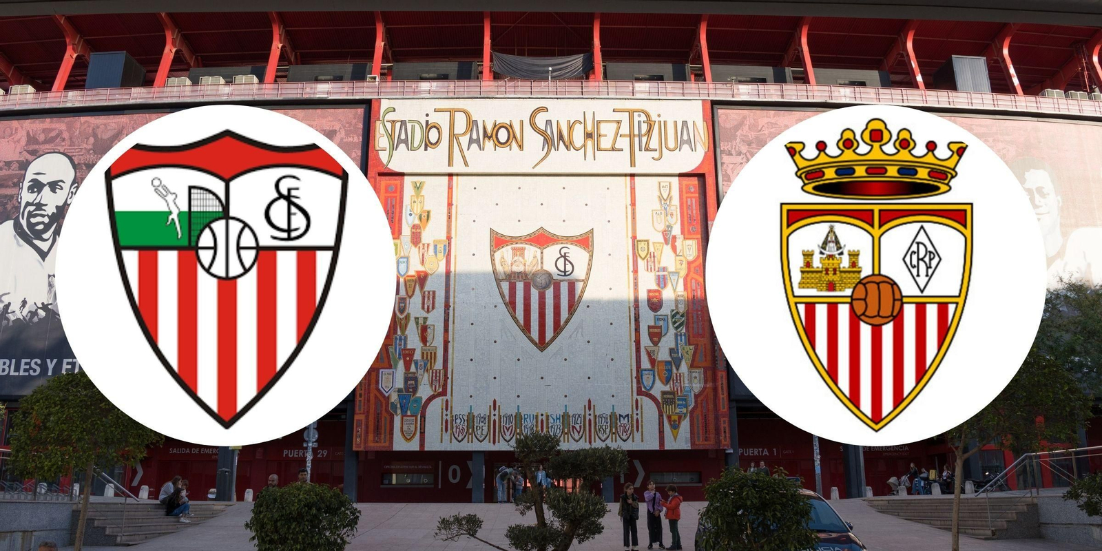 Los escudos del Selaya Fútbol Club y el Racing Club Portuense son muy parecidos al del Sevilla.