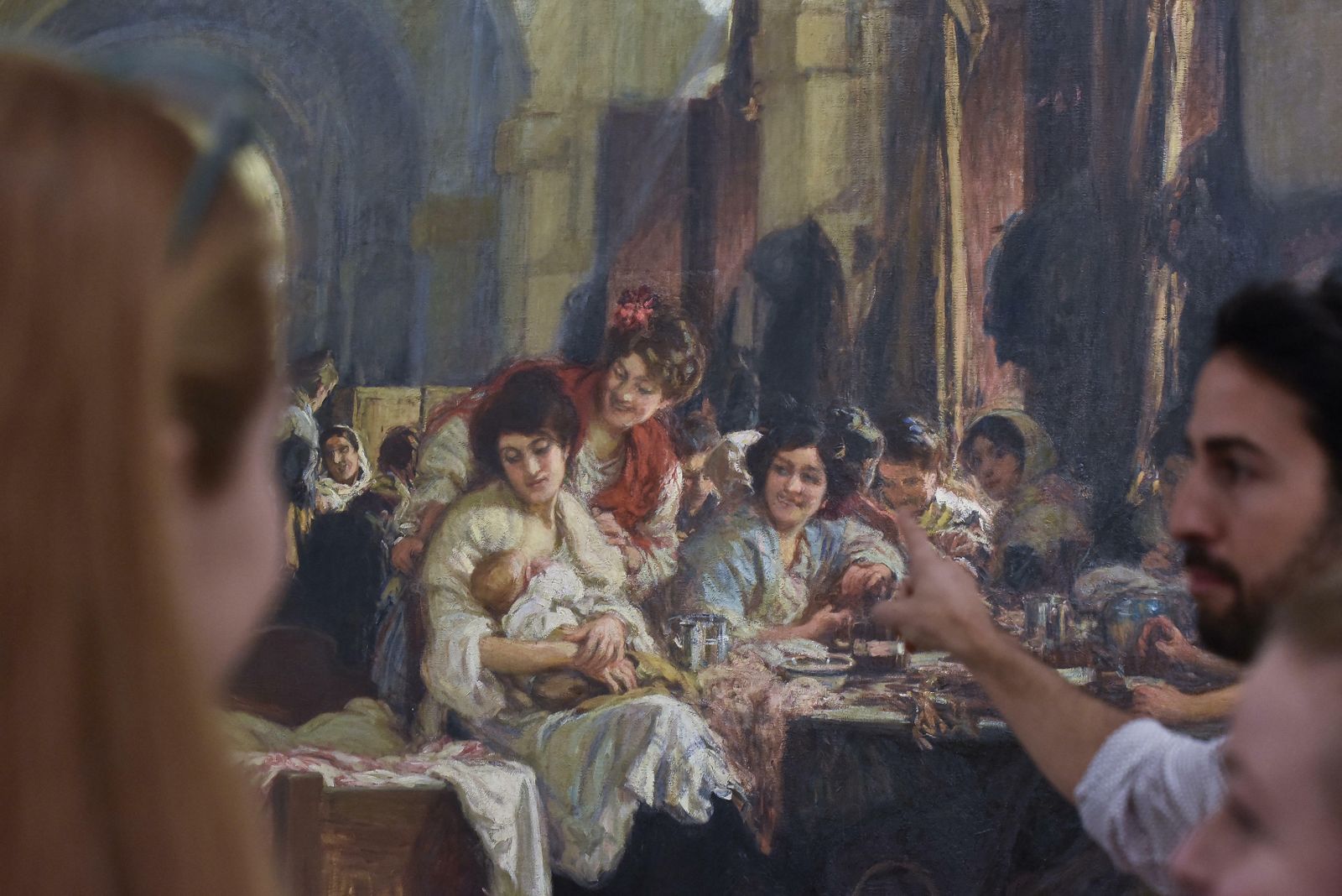 Detalle de Las cigarreras' (1915), denuncia social y obra maestra de Gonzalo Bilbao.