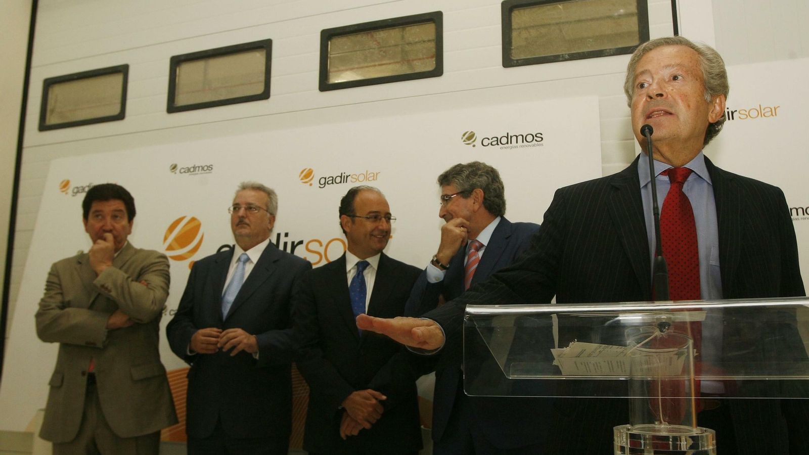 El presidente de Aurantia, Rafael Naranjo, interviene en la inauguración de Gadir Solar en 2009.