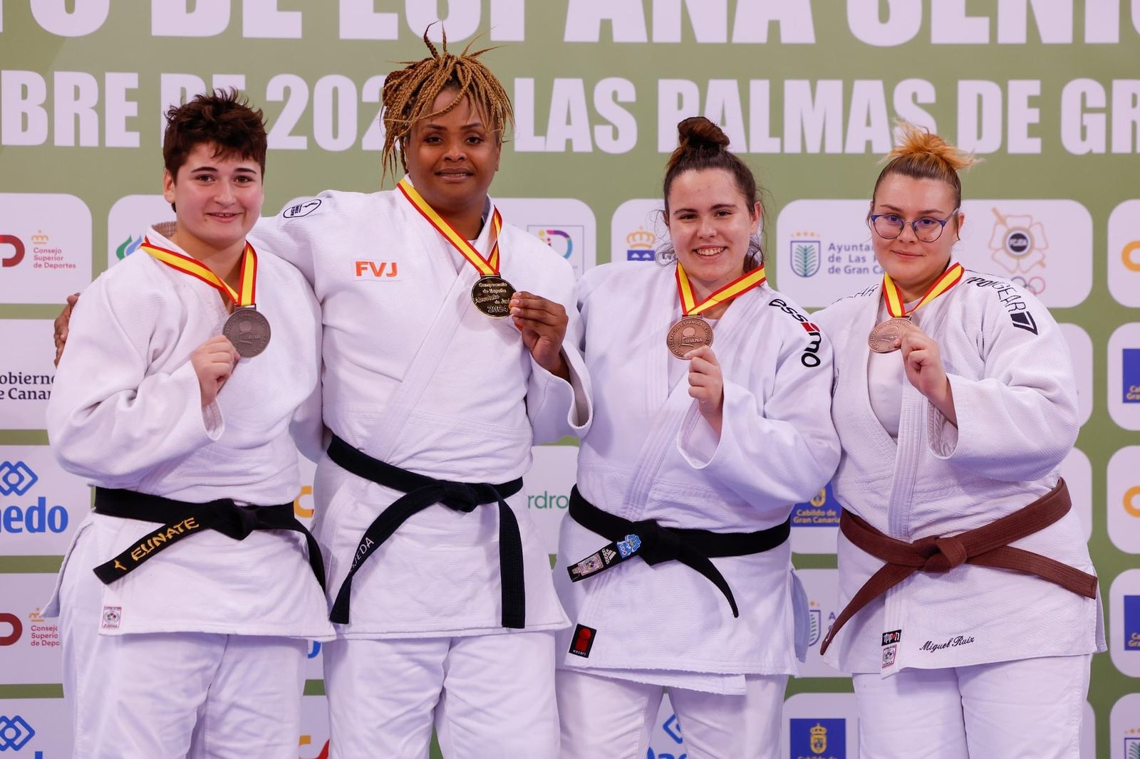 Podio de la categoría +78kg en el Campeonato de España Absolutola en el que la almeriense logró la medalla de bronce.