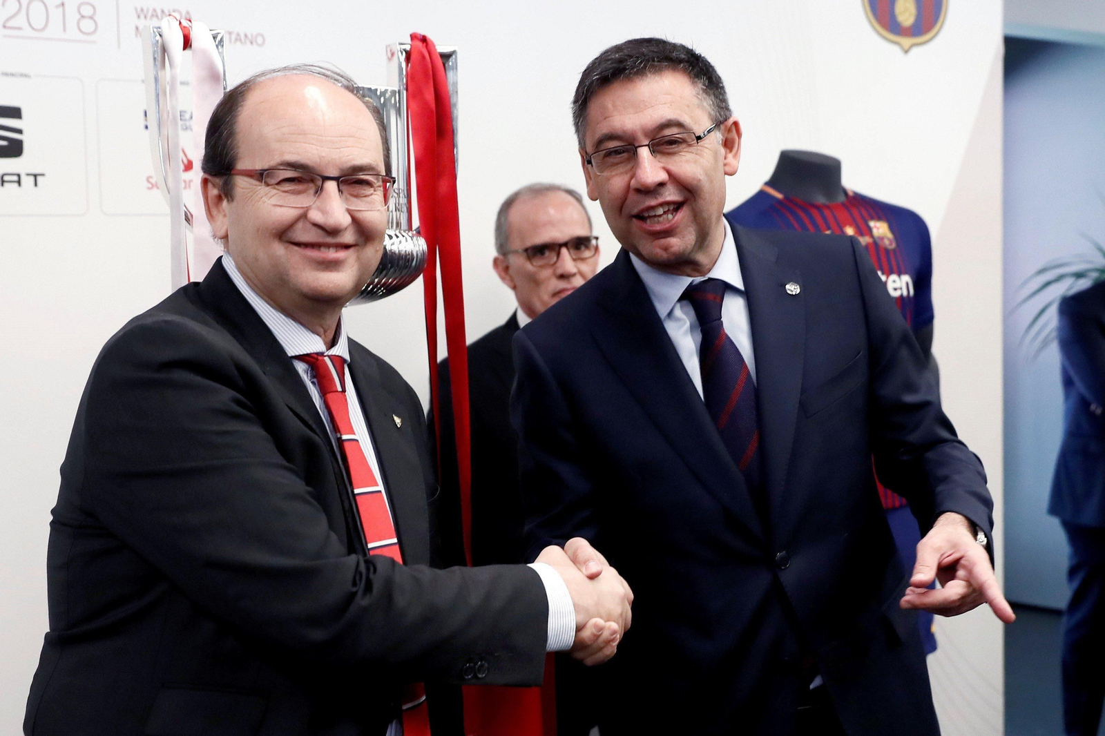 José Castro y Josep Maria Bartomeu, días antes de la final de Copa.