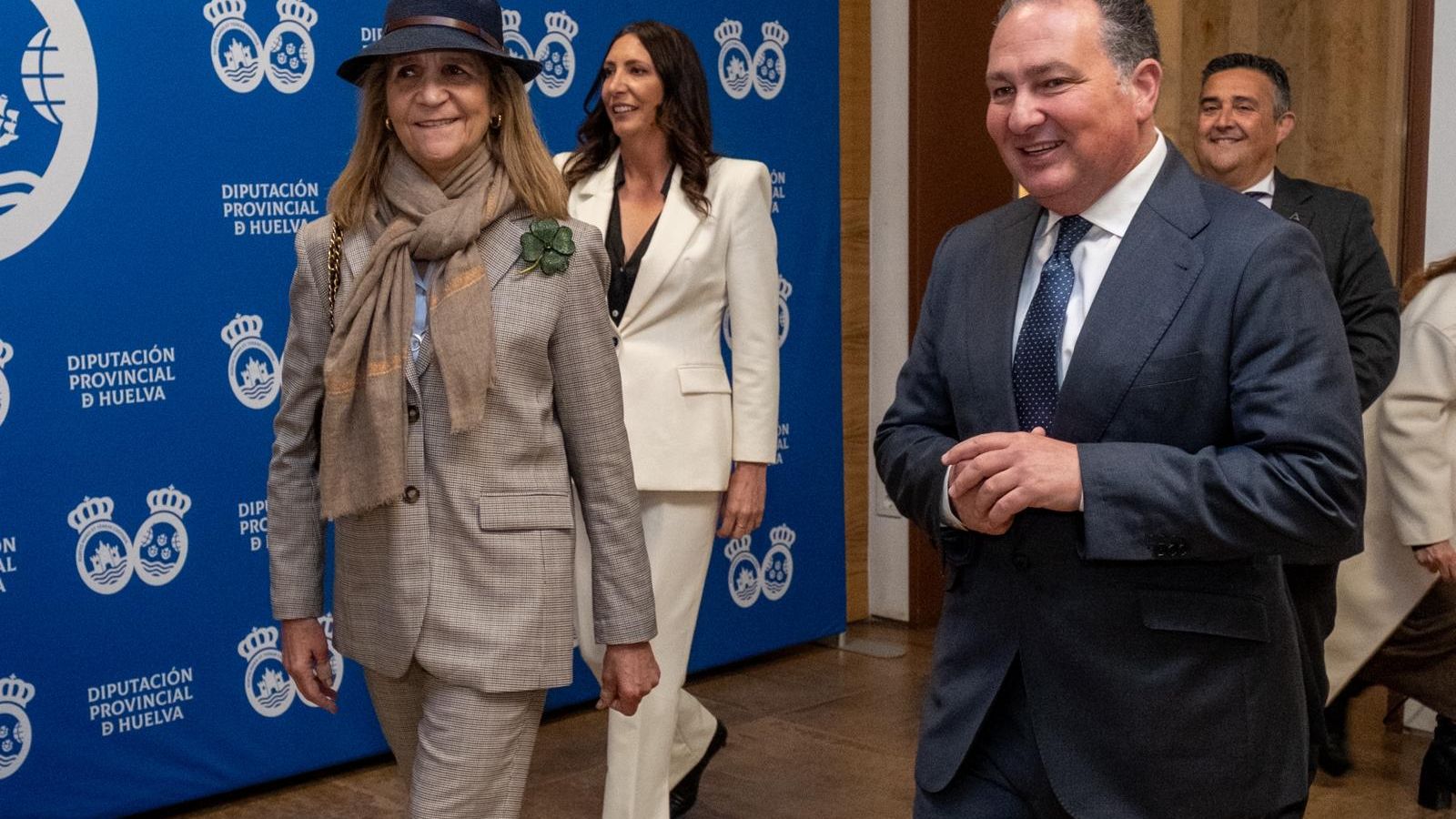 La infanta Elena en su visita este jueves a la Diputación de Huelva.