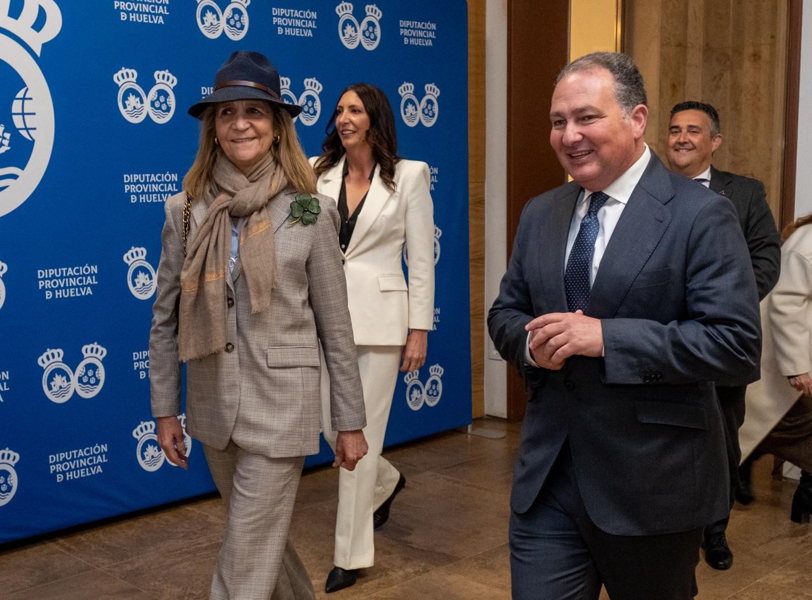 La infanta Elena en su visita este jueves a la Diputación de Huelva.