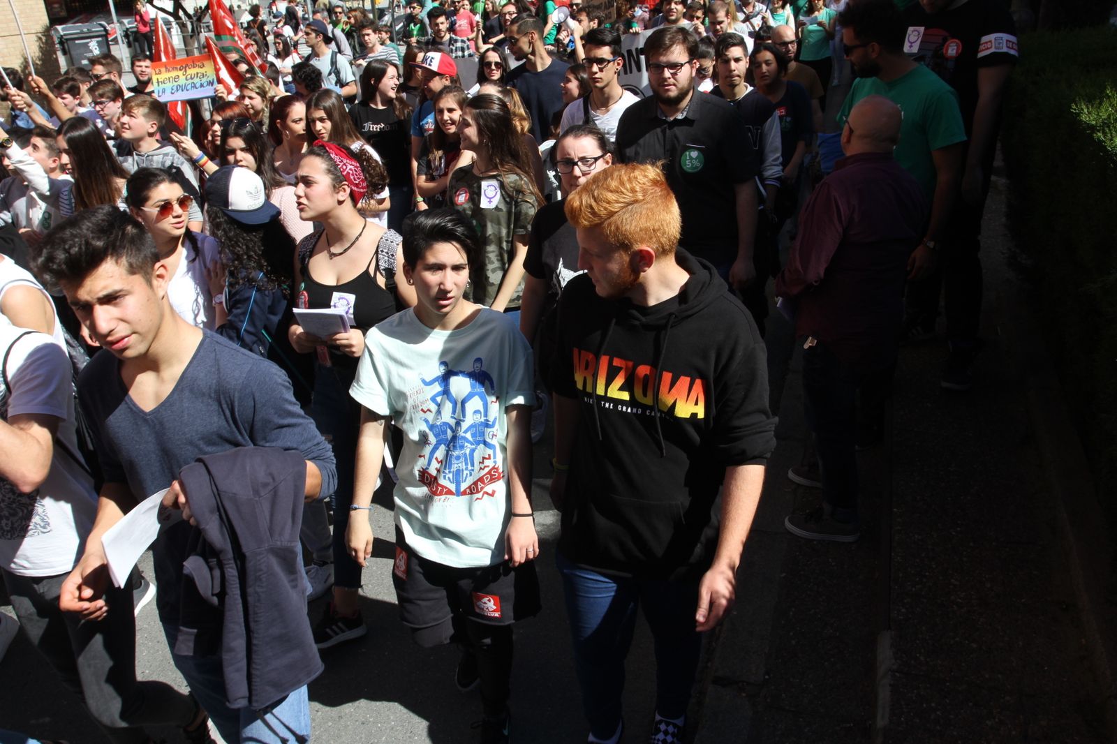 Imágenes  de la manifestación contra la Lomce en Huelva