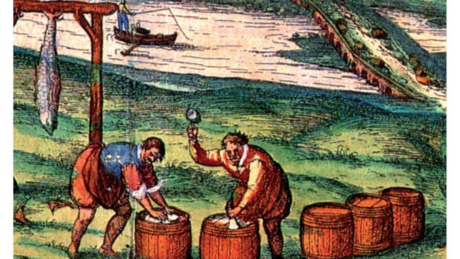 Envasado de atún en toneles de madera según Hoefnagel