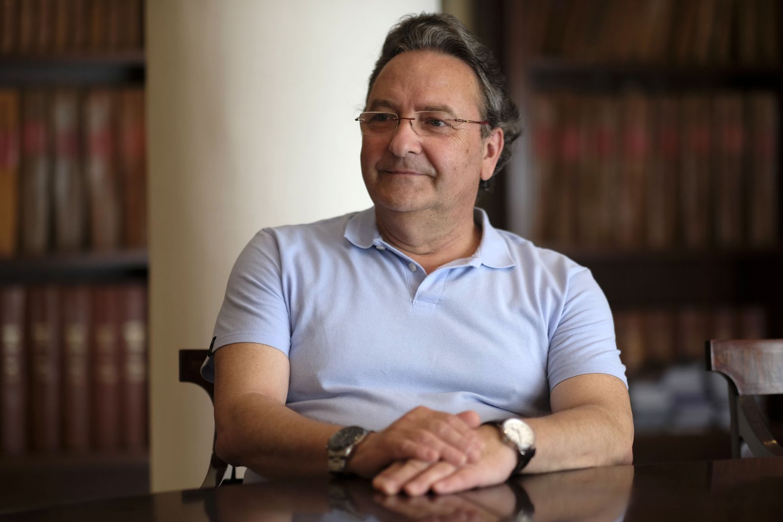 Gaspar García Guerrero en la hemeroteca de 'Diario de Cádiz'.