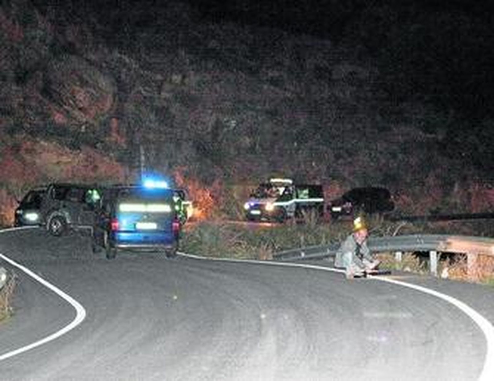 Lugar del accidente ocurrido la madrugada del lunes al martes.