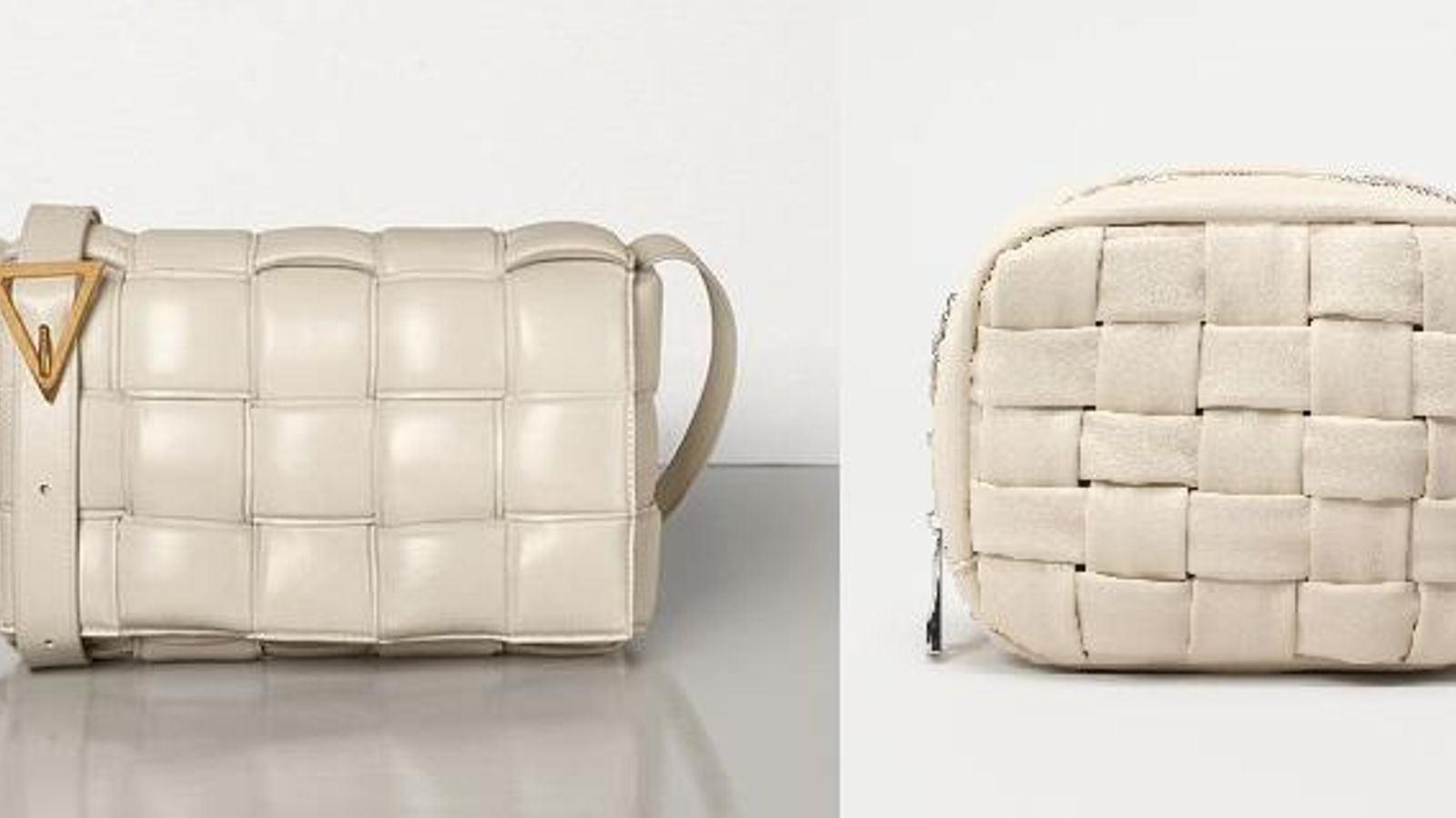 El bolso de Bottega y Veneta (a la izquierda) y el bolso de Lefties (a la derecha).