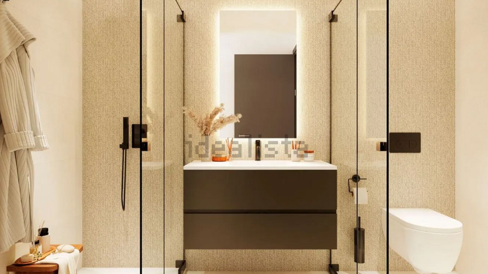 Renders en 3D de uno de los baños