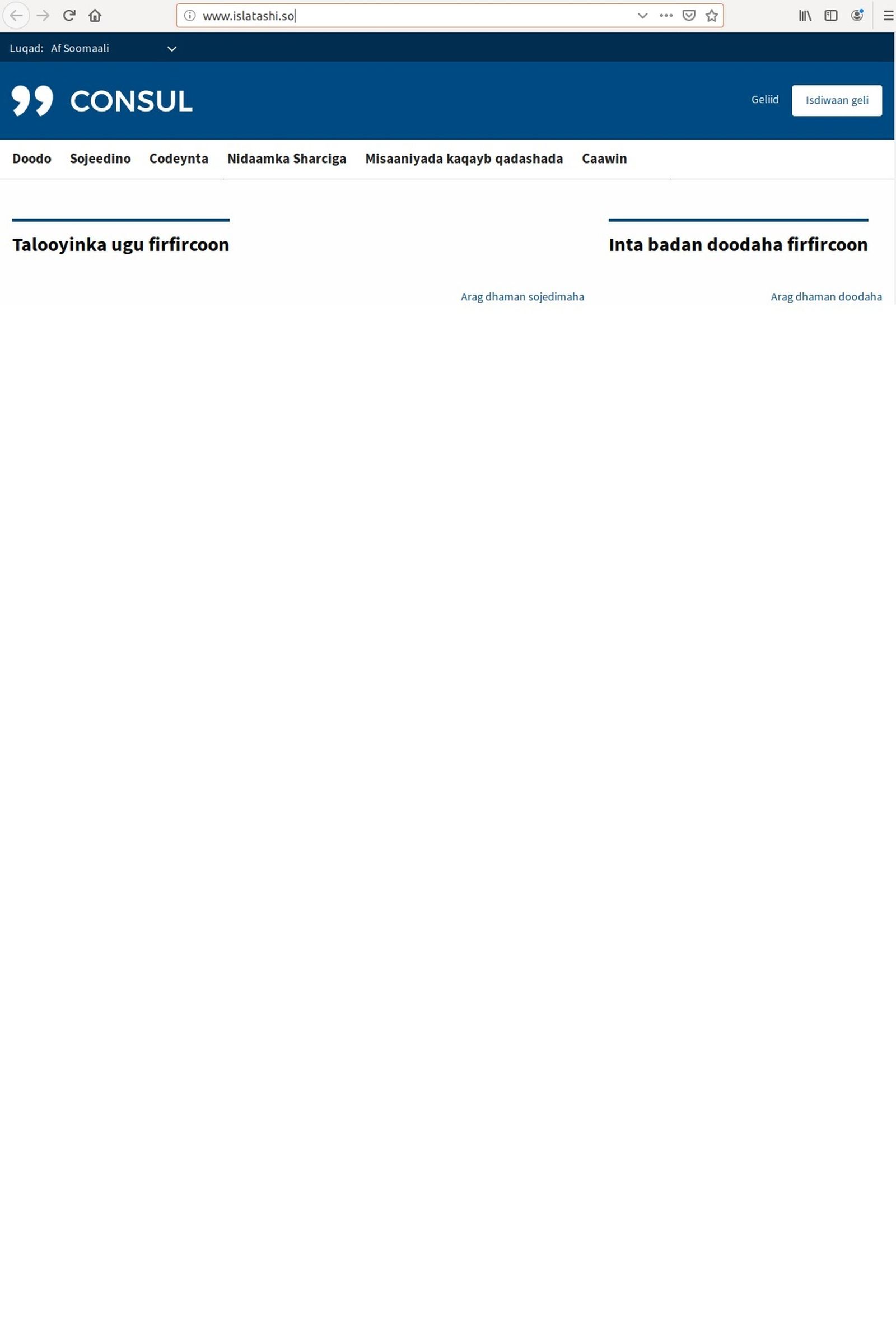 Plataforma Consul para Somalia