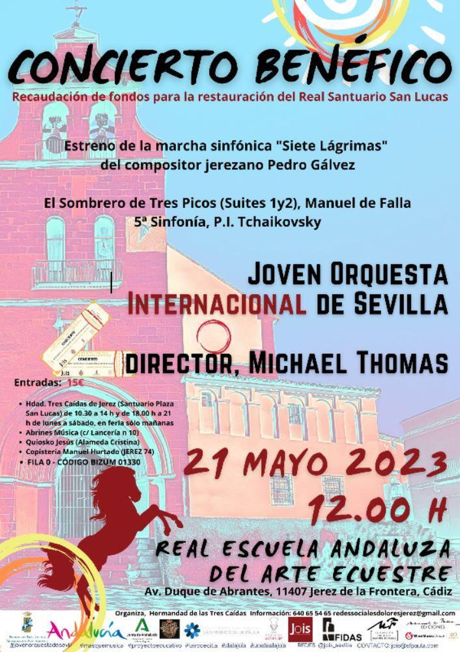 Detalle del cartel del concierto a beneficio de la restauración de San Lucas.