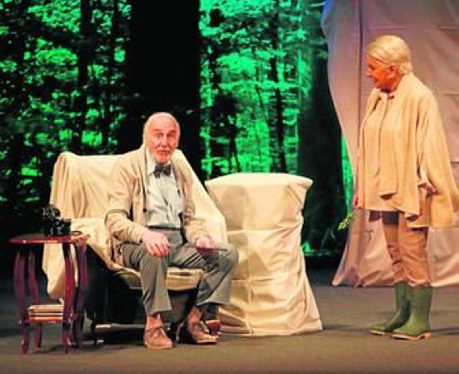 Héctor Alterio y Lola Herrera, durante la representación de la obra 'En el estanque dorado'.