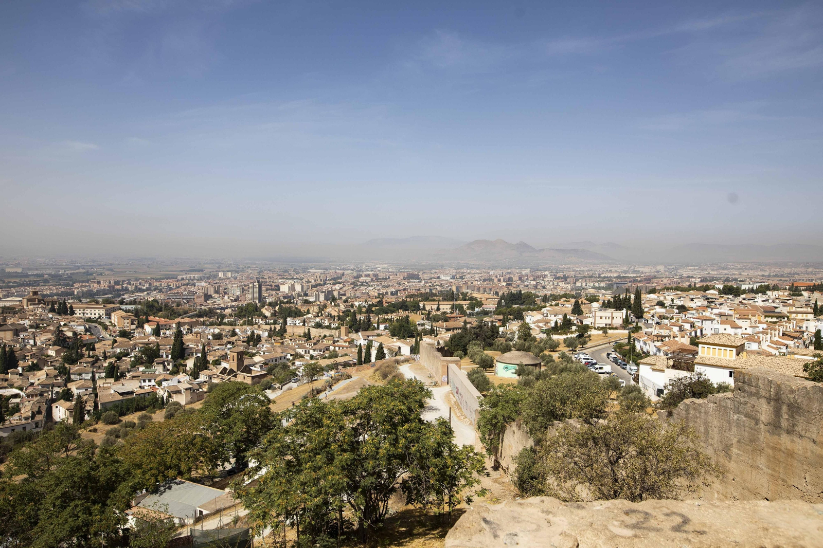 Imagen de la contaminación sobre Granada y el Área Metropolitana
