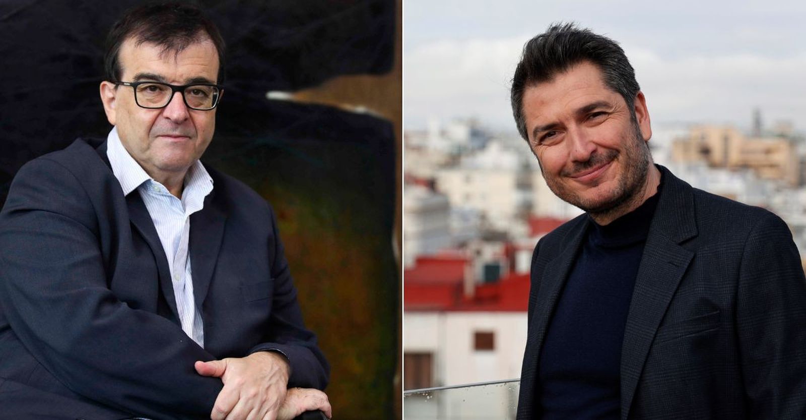 El escritor Javier Cercas y el periodista de Televisión Española Carlos del Amor.