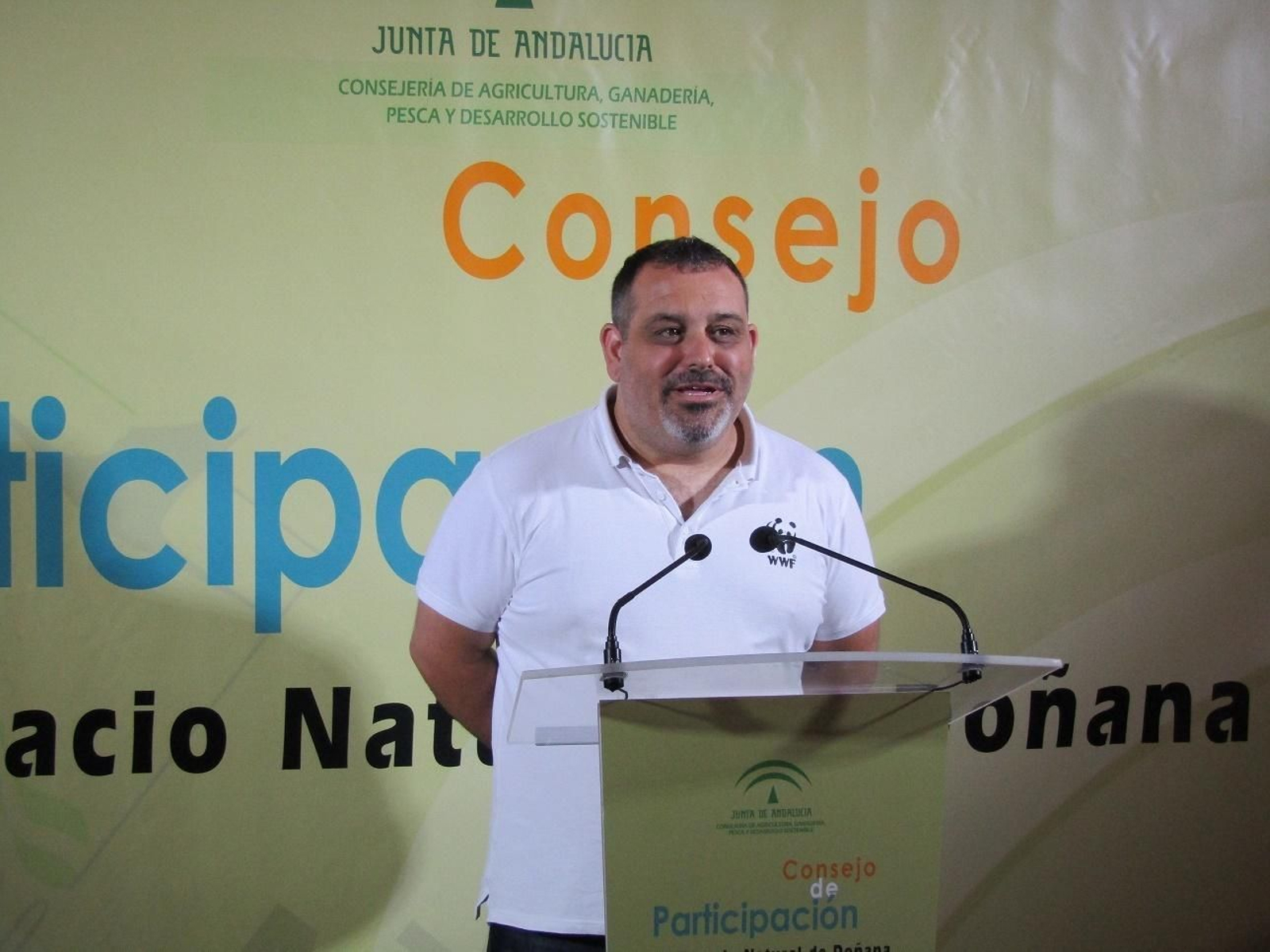 Juan José Carmona, de WWF, en el Consejo de Participación de Doñana.