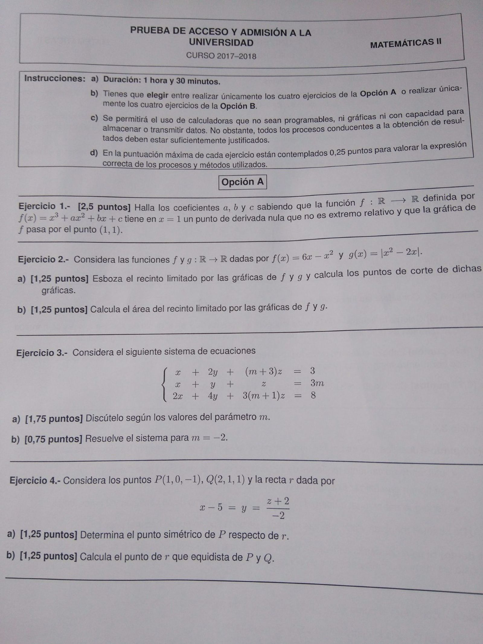 El primer ejercicio es el que se incluye en el manual de la Junta