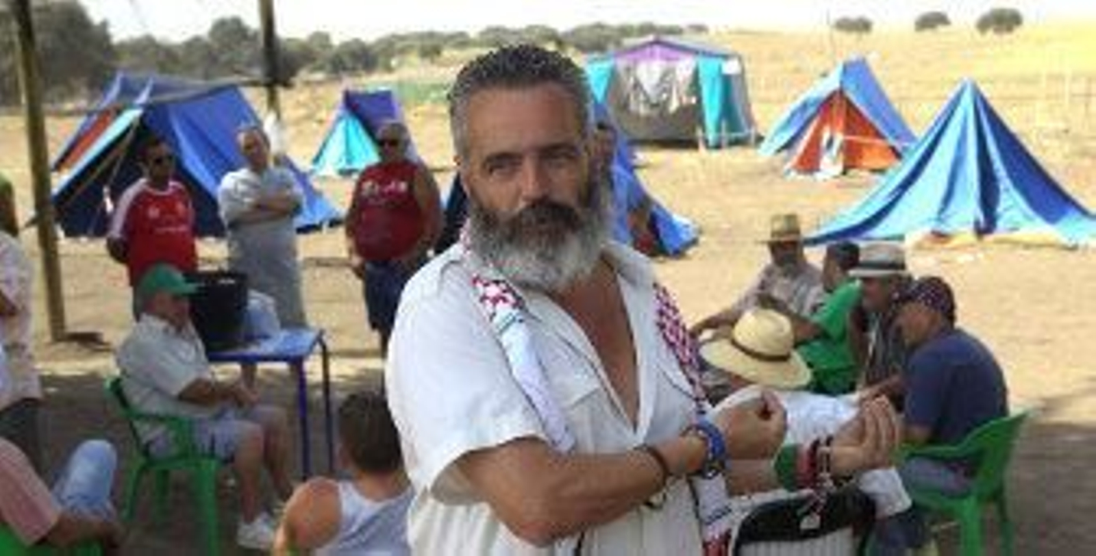 El parlamentario andaluz de IU Juan Manuel Sánchez Gordillo, en agosto pasado en la finca Las Turquillas. / EFE