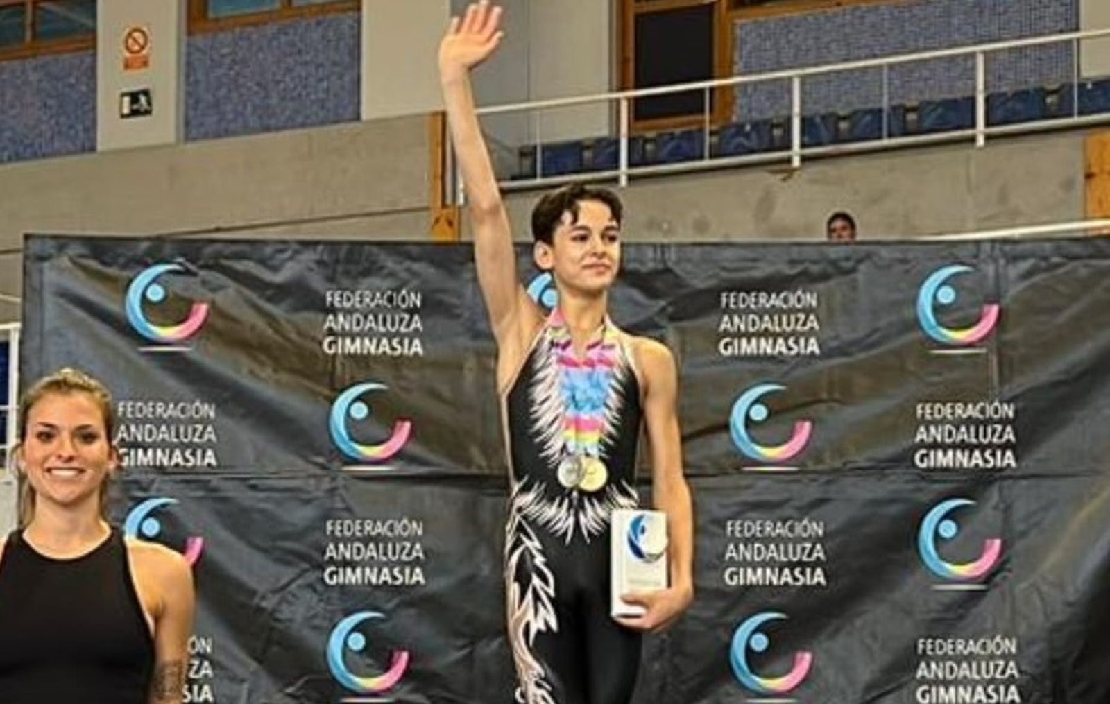 La felicidad de Pablo Garrido en el podio.