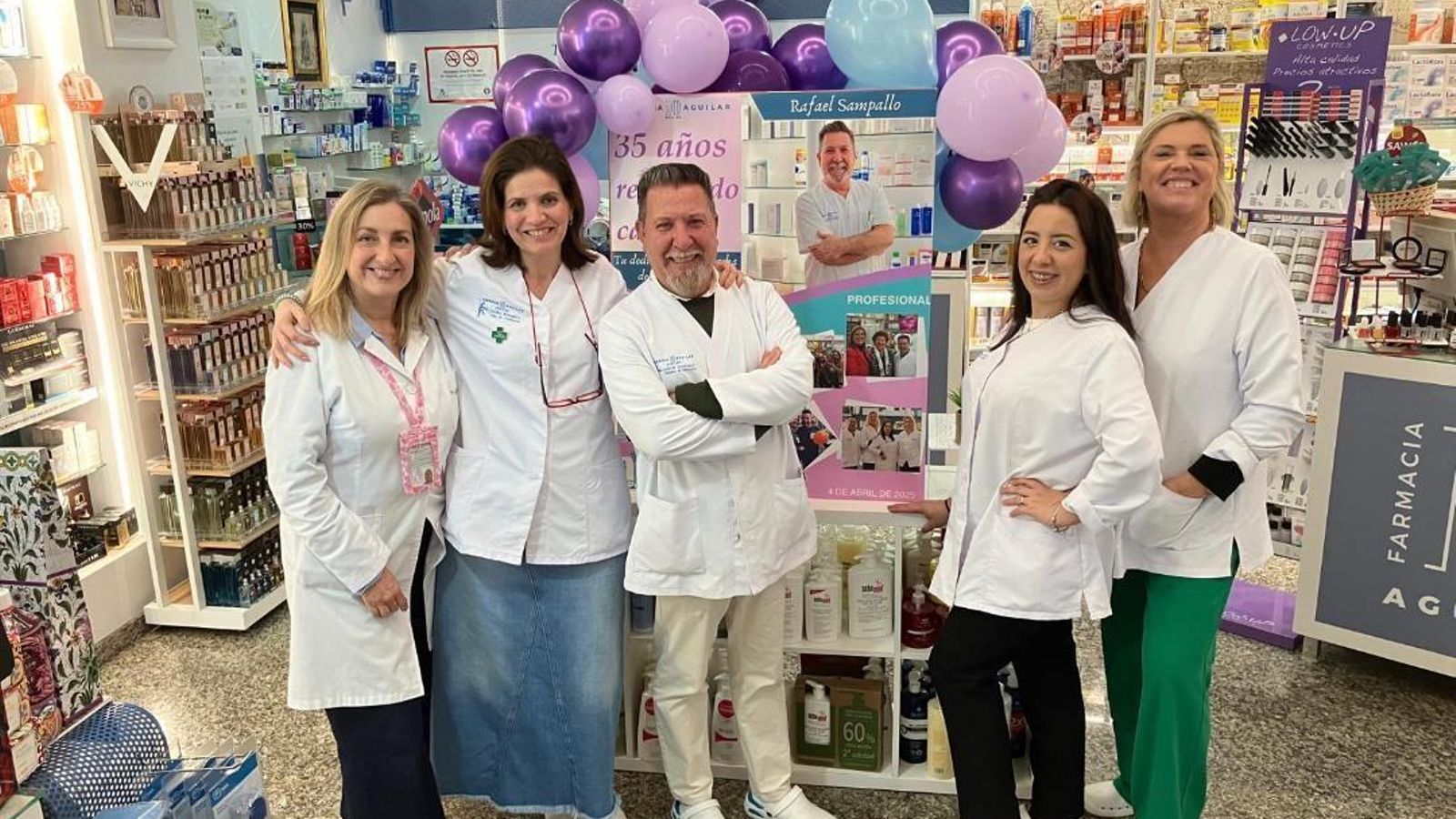 María Jesús Sánchez,  Laura Fonseca, Rafael Sampallo, Sandra Sampallo y Lola Palomino.