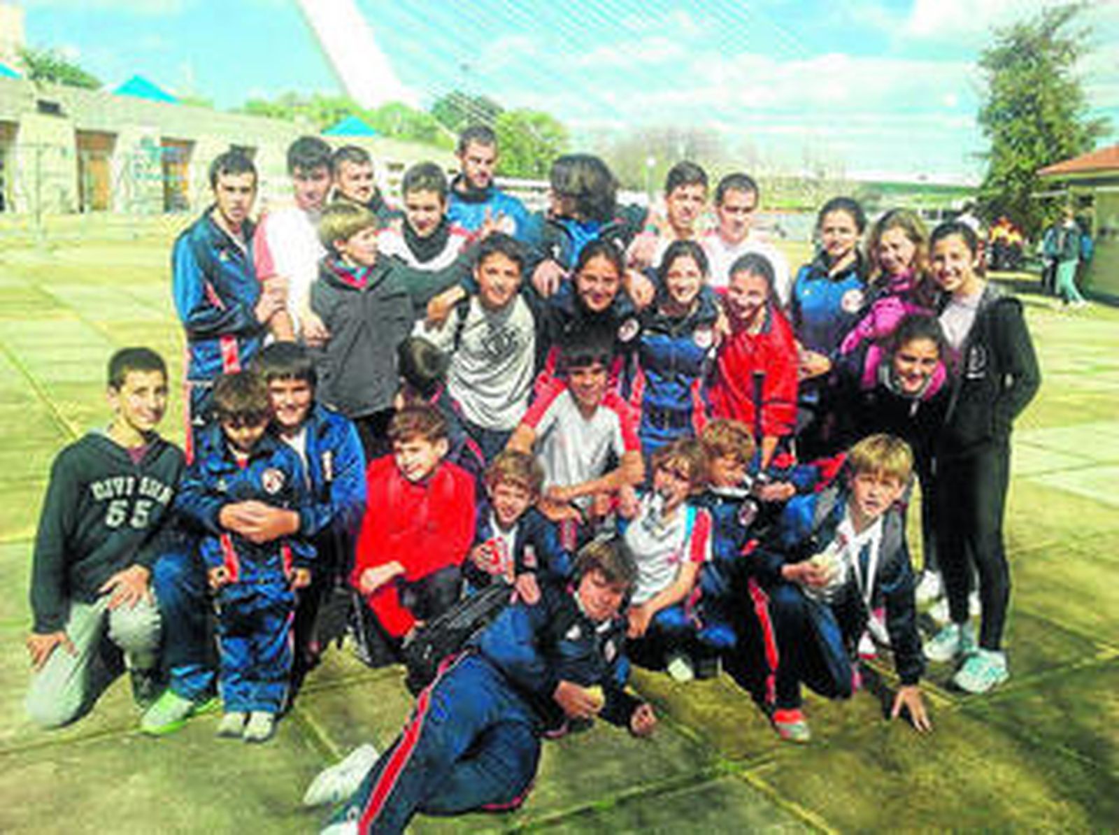 La expedición del CP Algeciras, ayer en Sevilla.