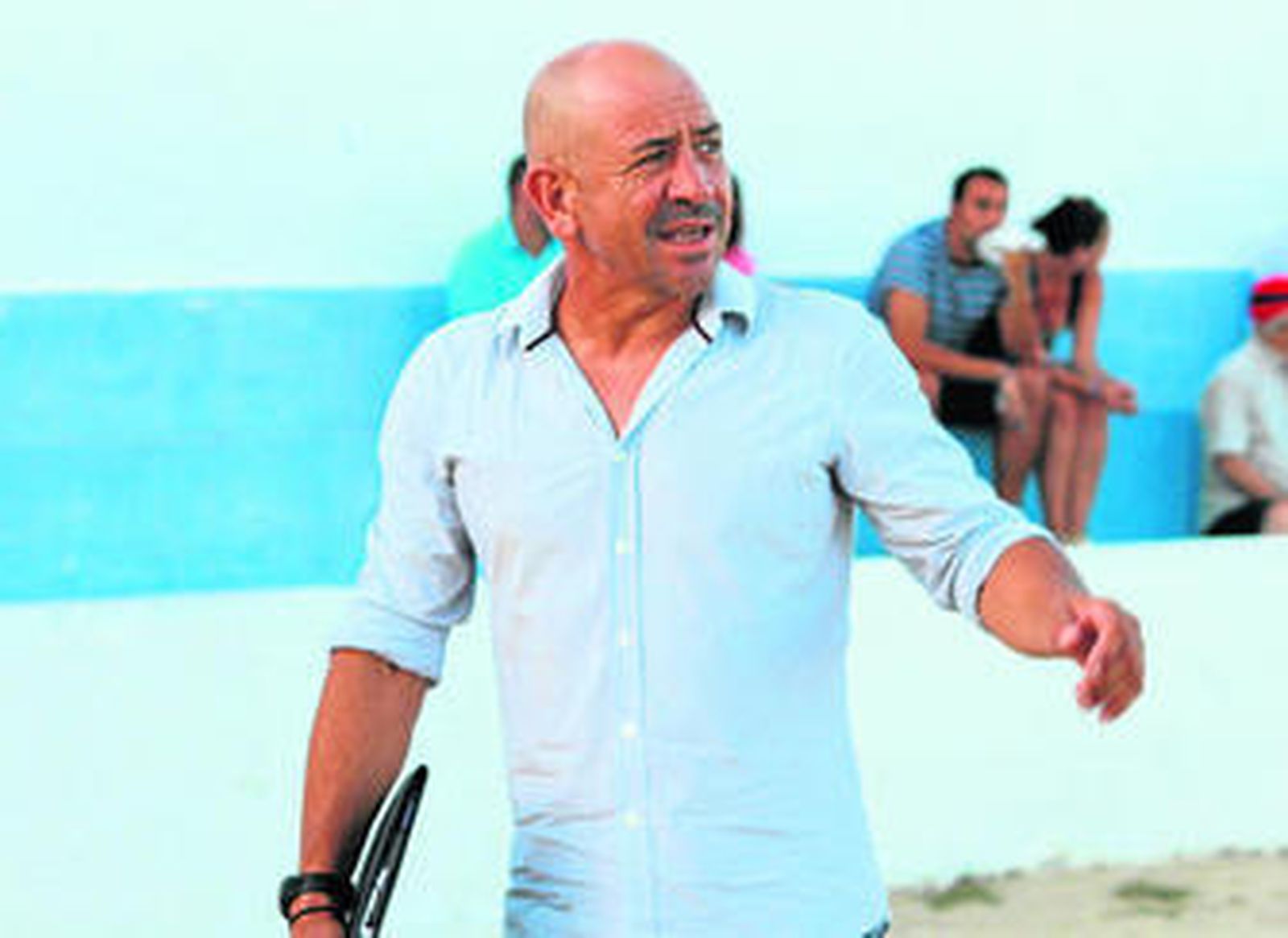 Claudio Barragán, en un momento del amistoso disputado en Barbate.