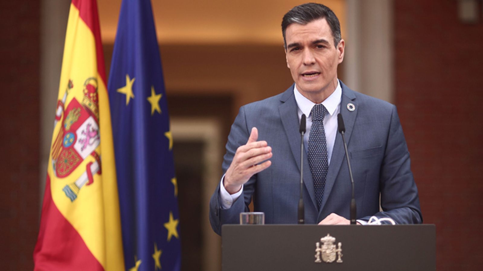 Pedro Sánchez, durante su comparecencia este viernes.