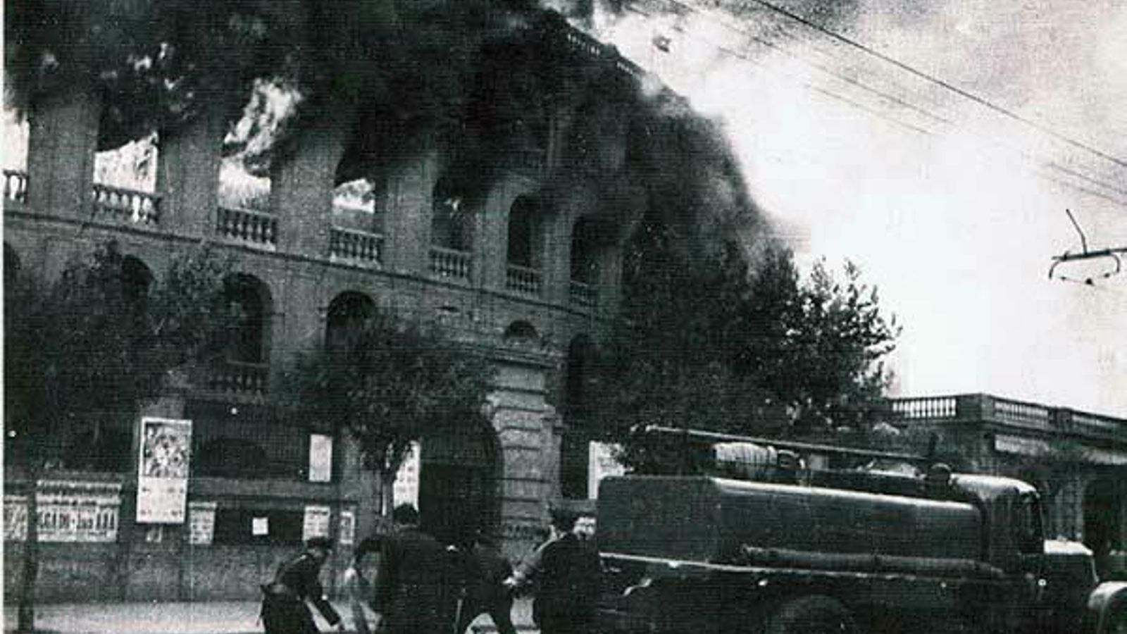 Incendio de la plaza de toros de Bilbao.