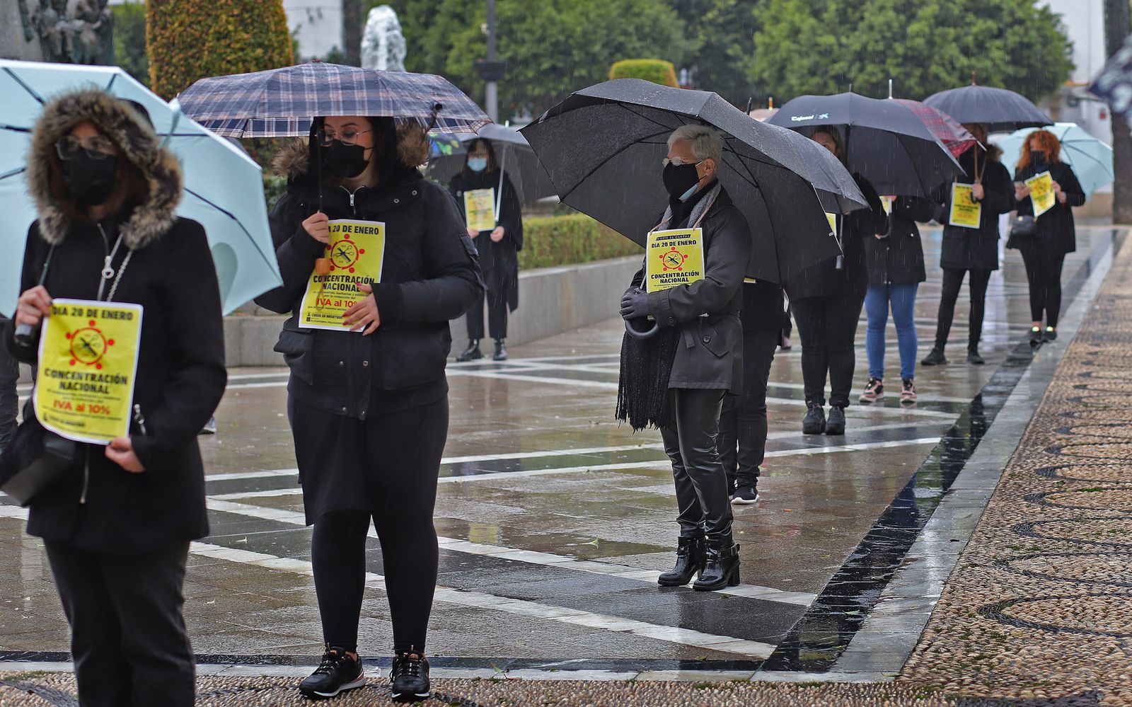 Protesta de las peluquerias en Jerez