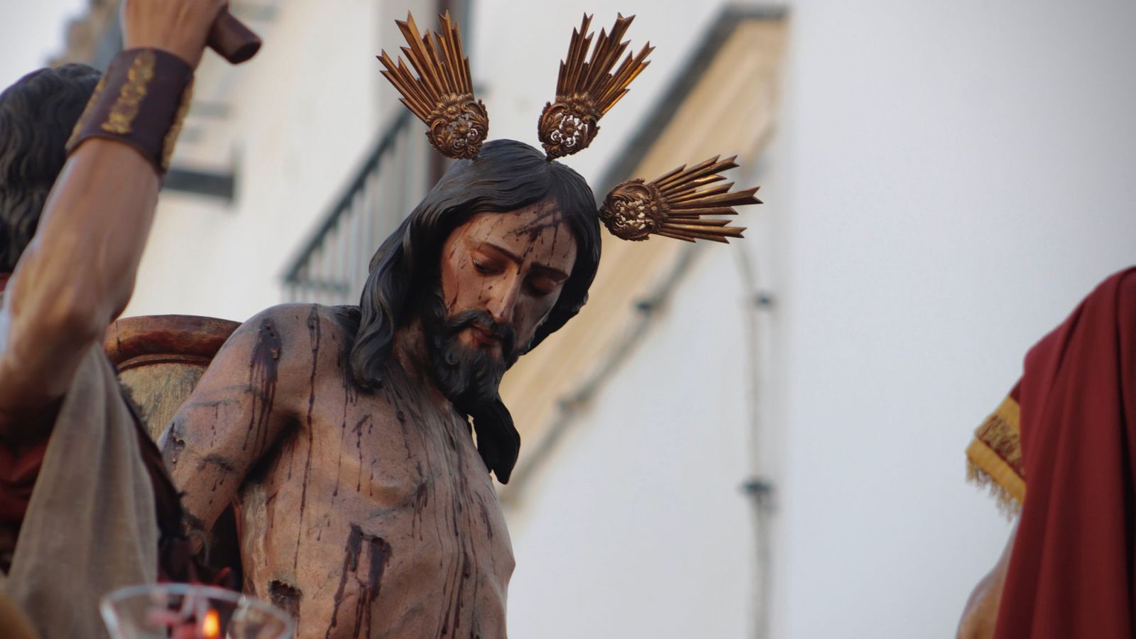 Un detalle del paso del Santísimo Cristo de la Flagelación.
